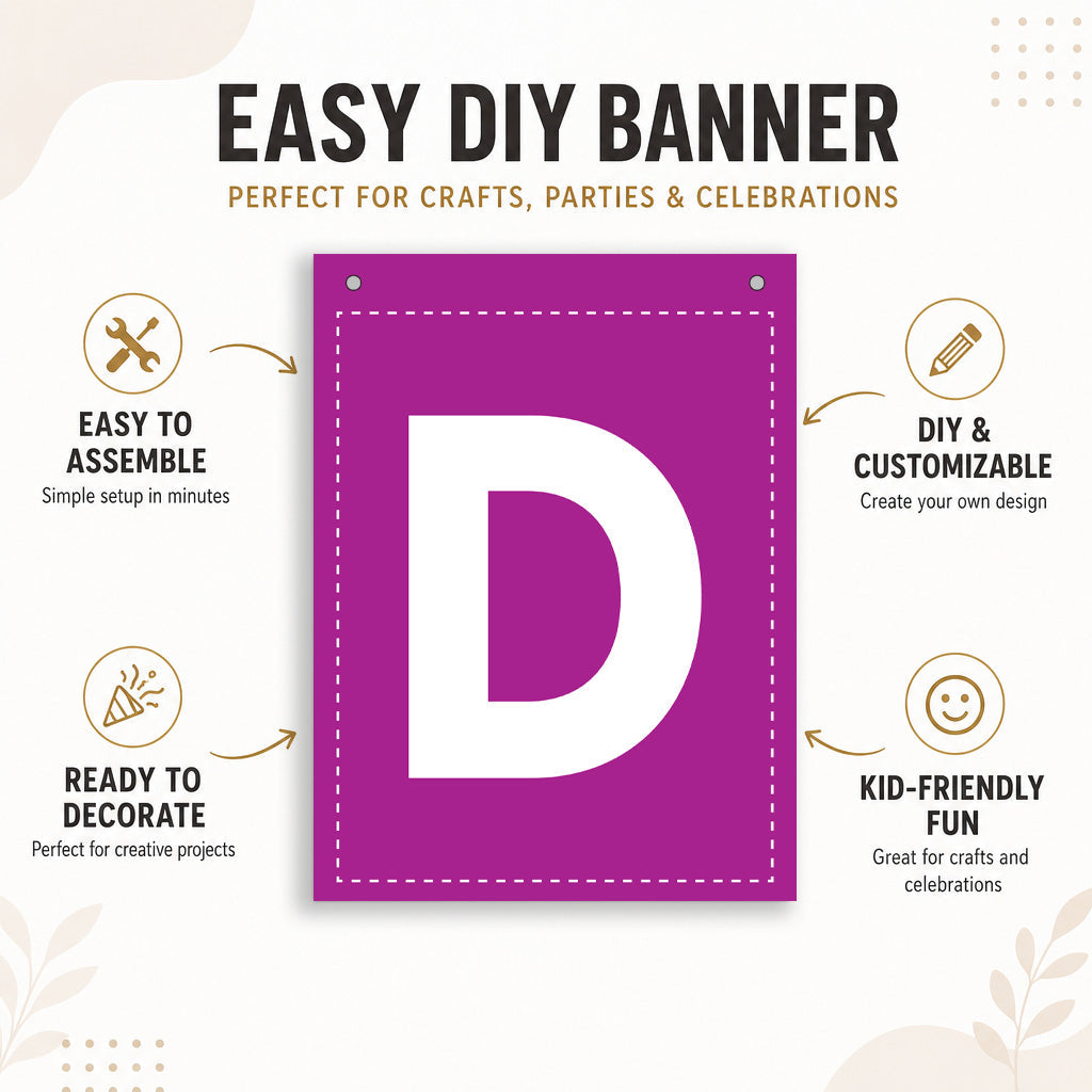 Make Your Own Banner Rainbow Alphabet D 7 x 5.16inch 1pc IB