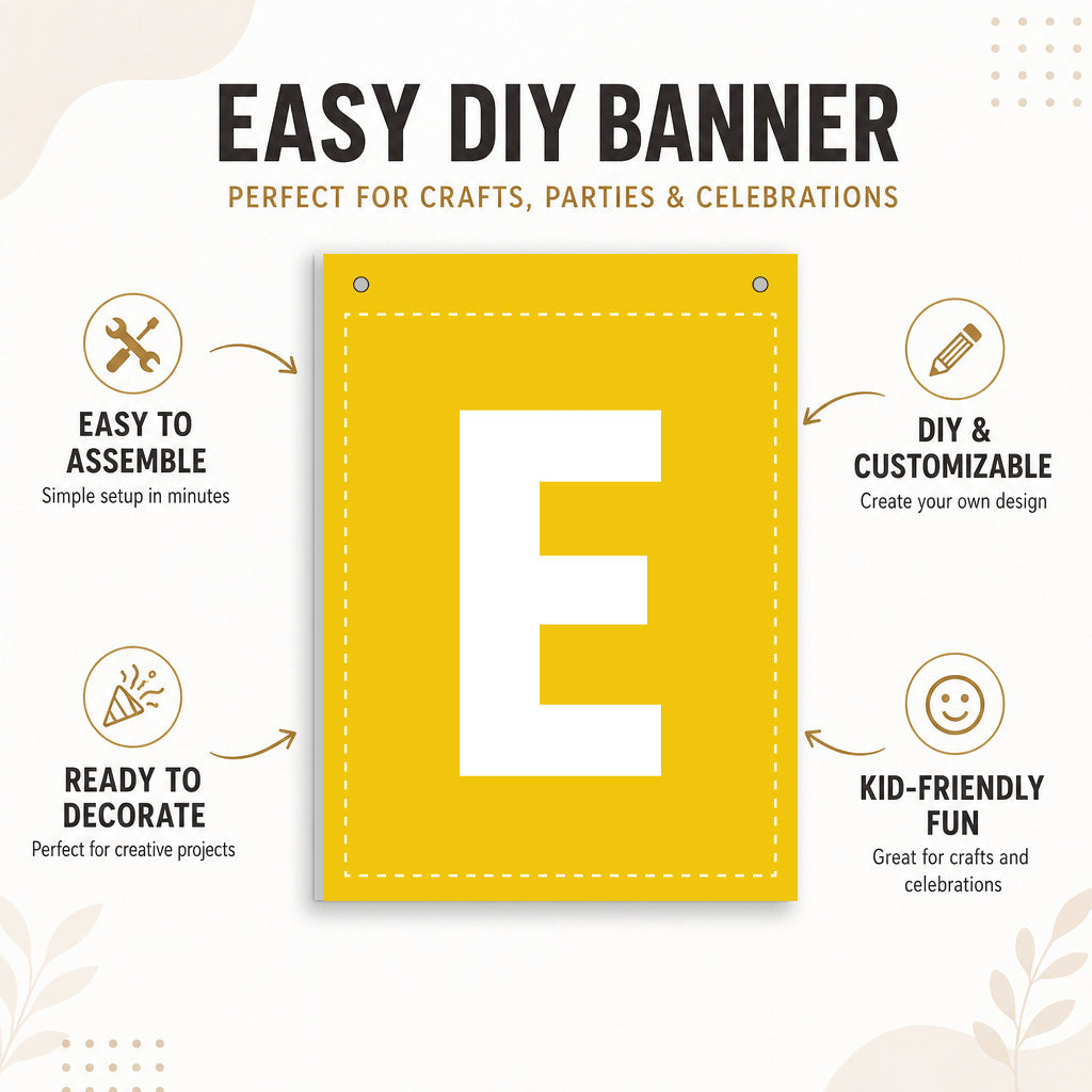 Make Your Own Banner Rainbow Alphabet E 7 x 5.16inch 1pc IB