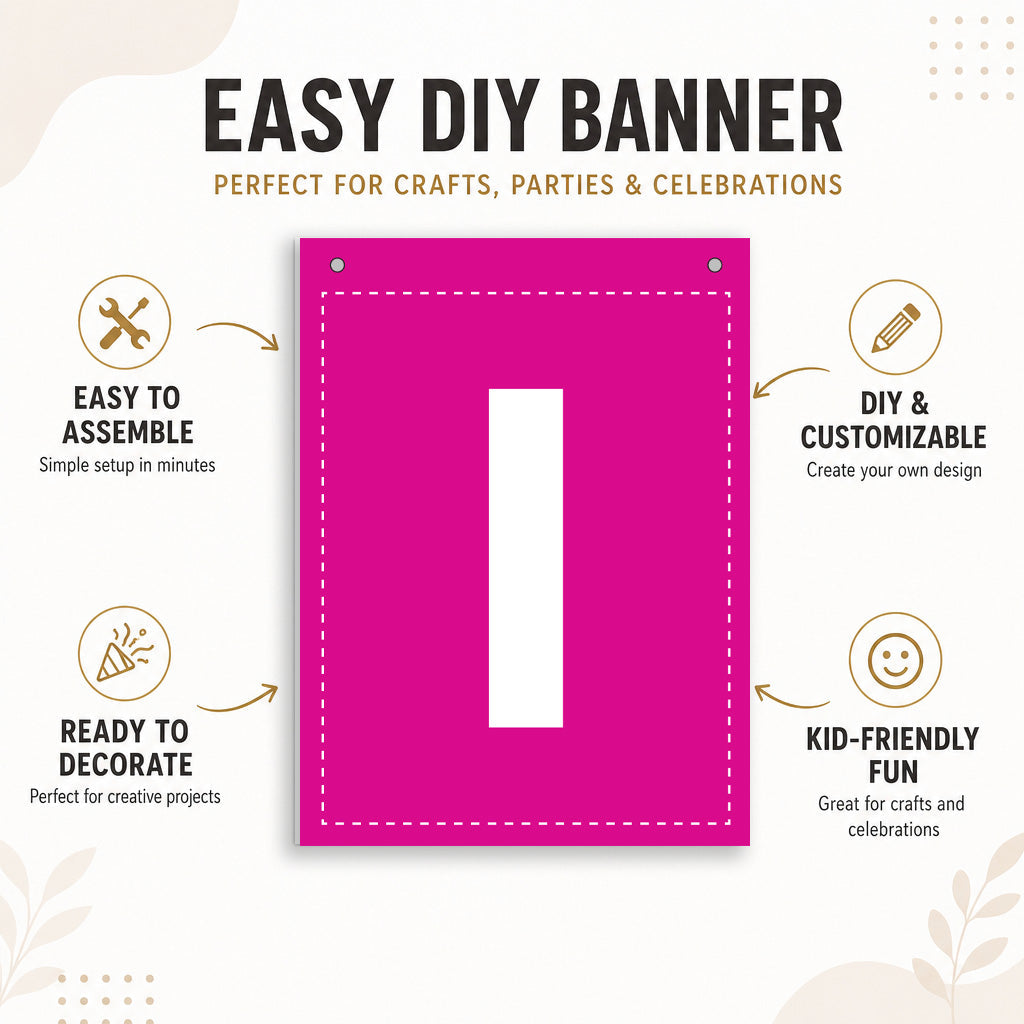 Make Your Own Banner Rainbow Alphabet I Size 7 x 5.16inch 1pc IB