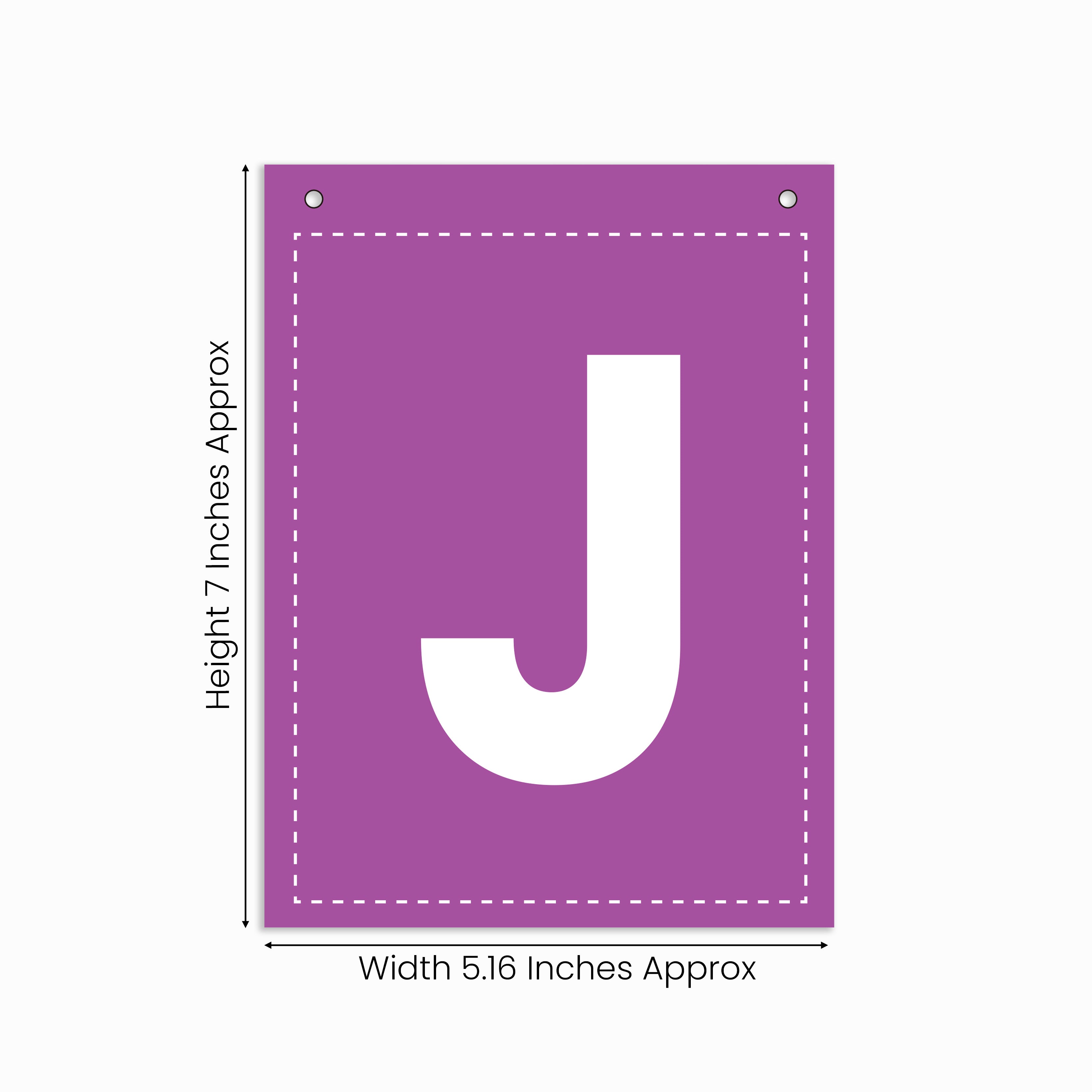 Make Your Own Banner Rainbow Alphabet J Size 7 x 5.16inch 1pc IB