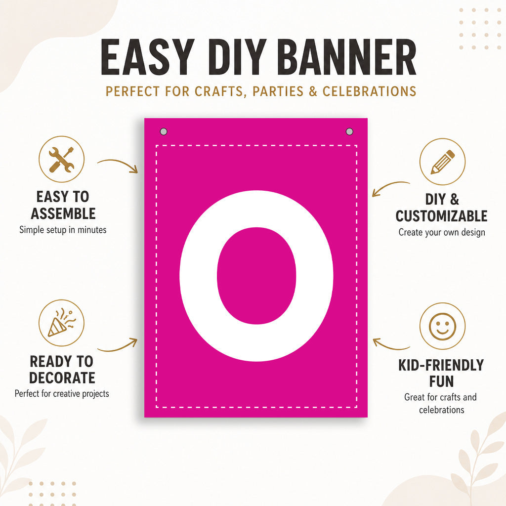 Make Your Own Banner Rainbow Alphabet O size 7 x 5.16inch 1pc IB
