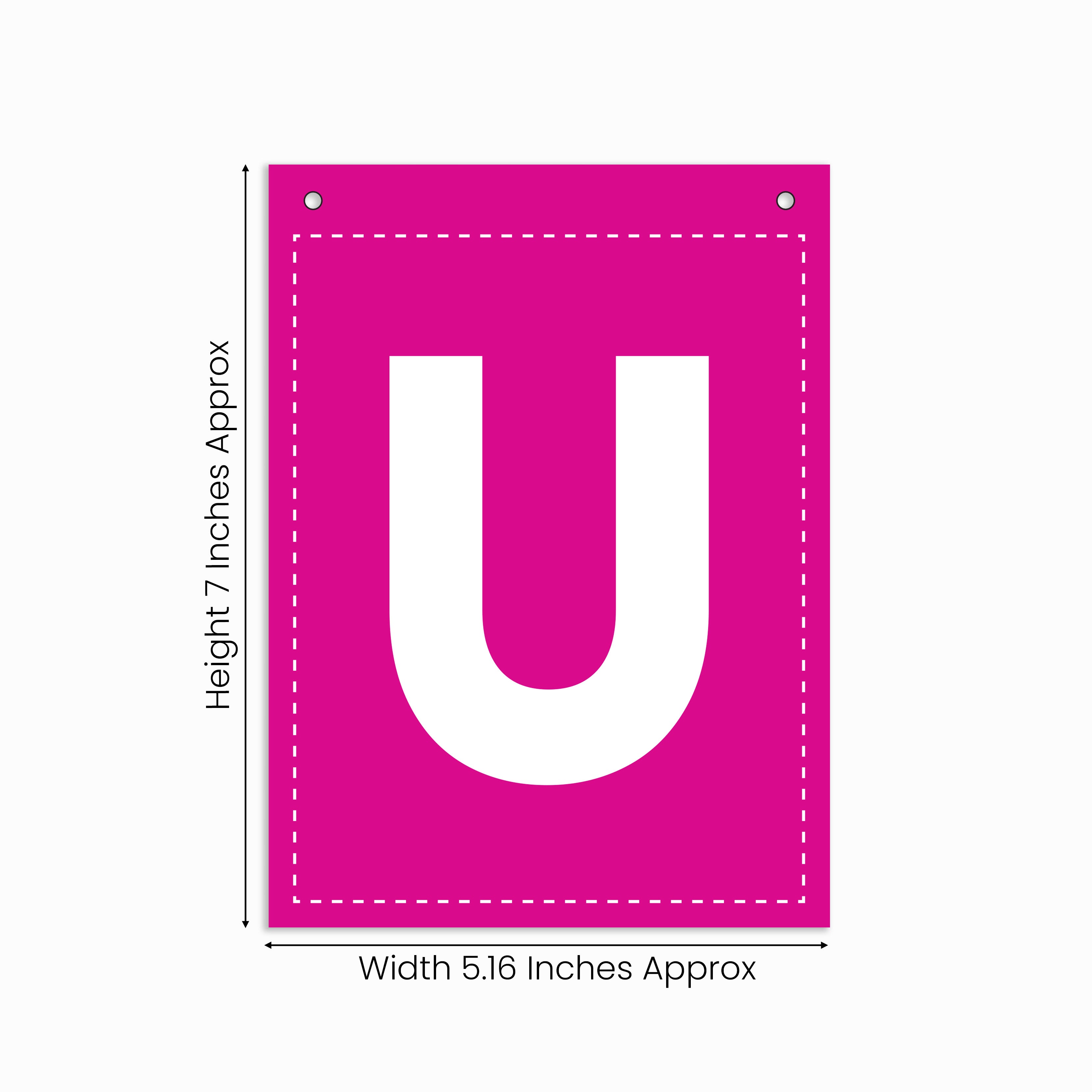 Make Your Own Banner Rainbow Alphabet U size 7 x 5.16inch 1pc IB