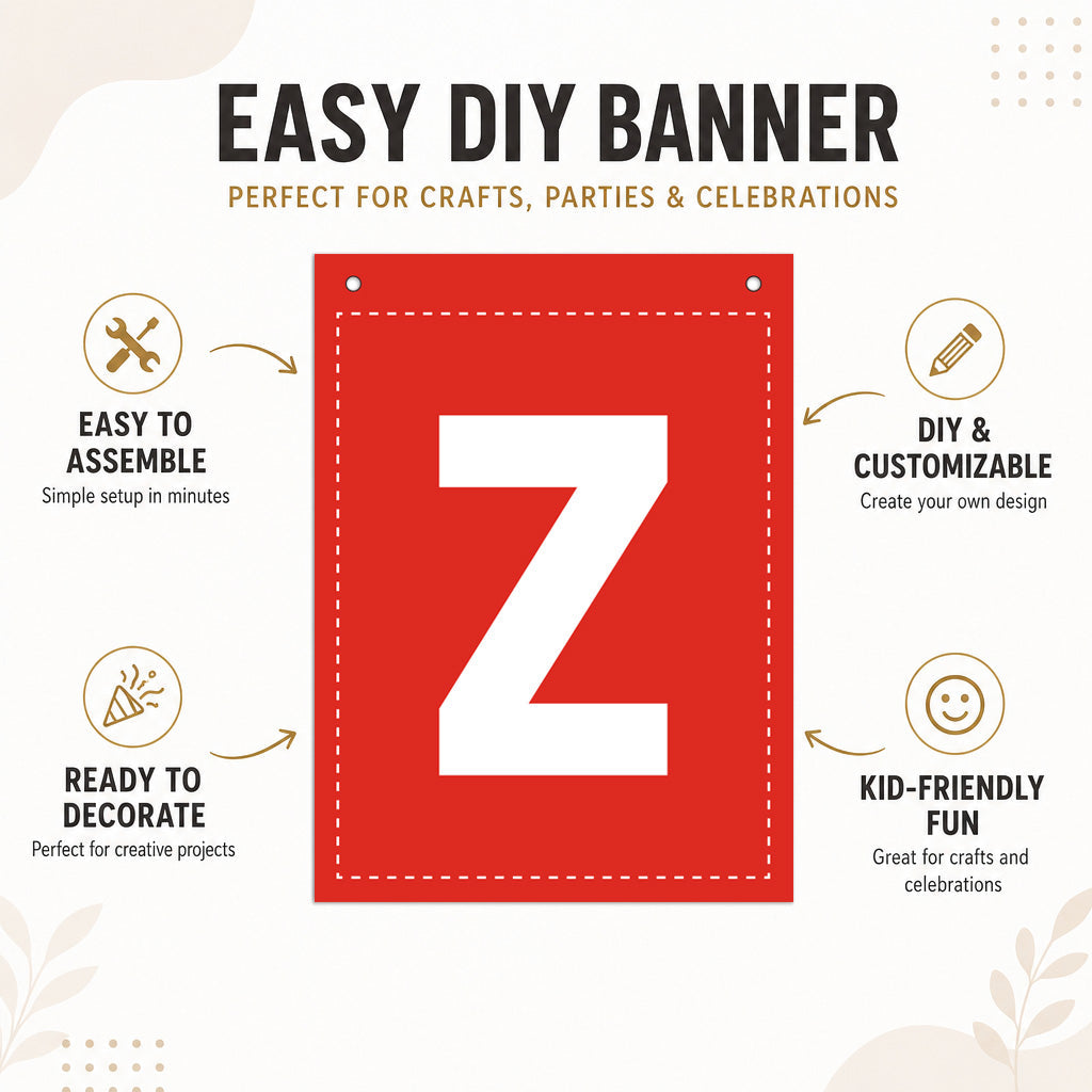 Make Your Own Banner Rainbow Alphabet Z 7 x 5.16inch 1pc IB