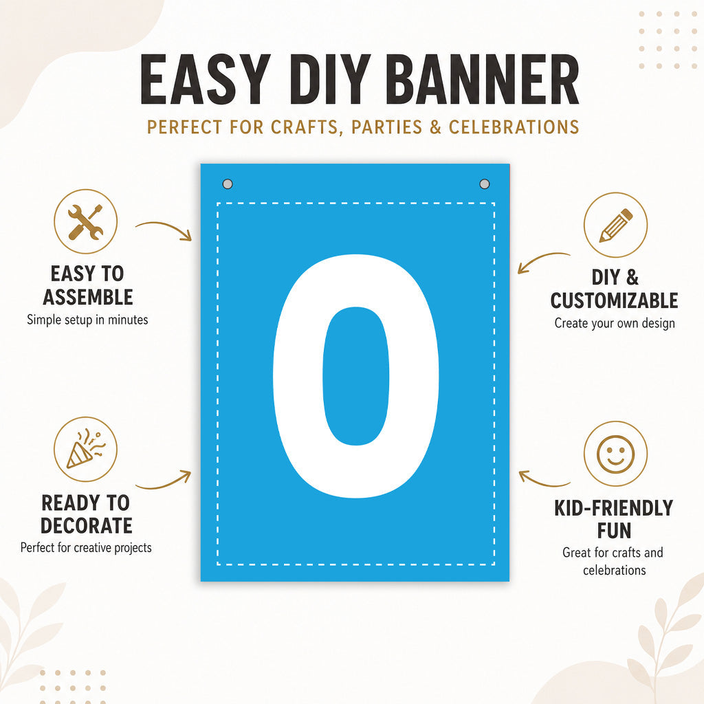 Make Your Own Banner Rainbow Number 0 size 7 x 5.16inch 1pc IB