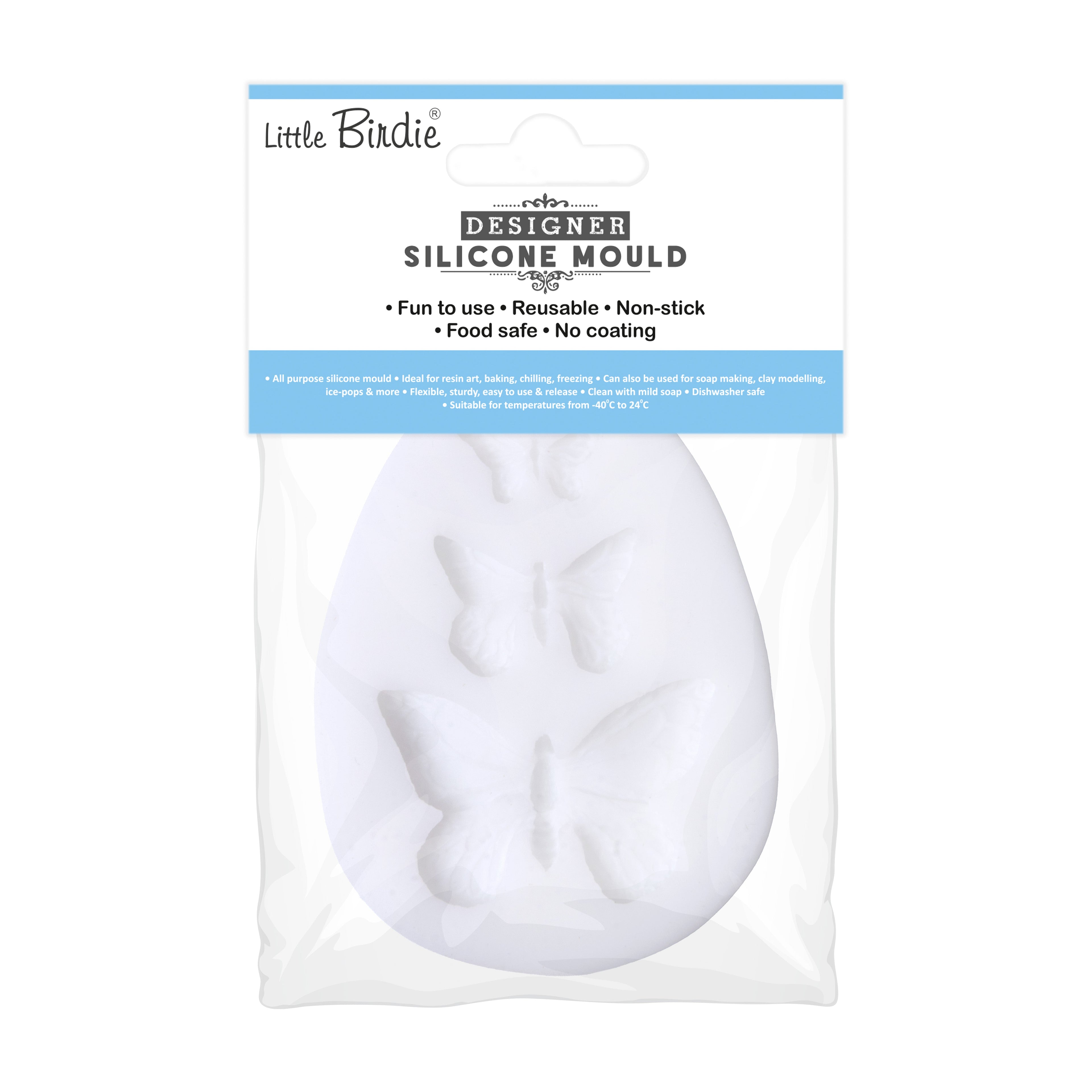 Silicone Mould Butterfly Trio 5.5 X 7.4 D-0.7cm 1pc