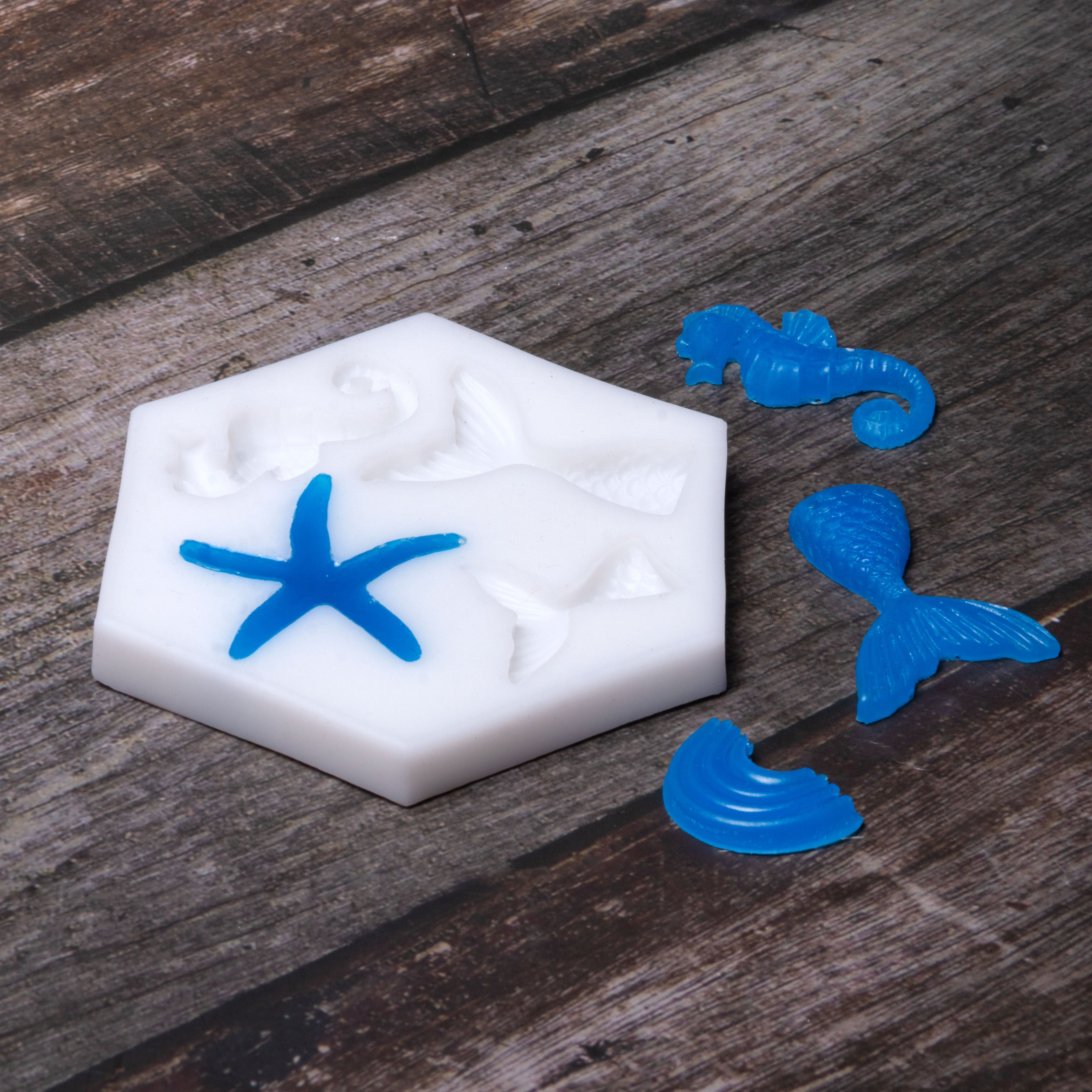 Silicone Mould Sea Life 8.8 X 7.6 D-1.1cm 1pc