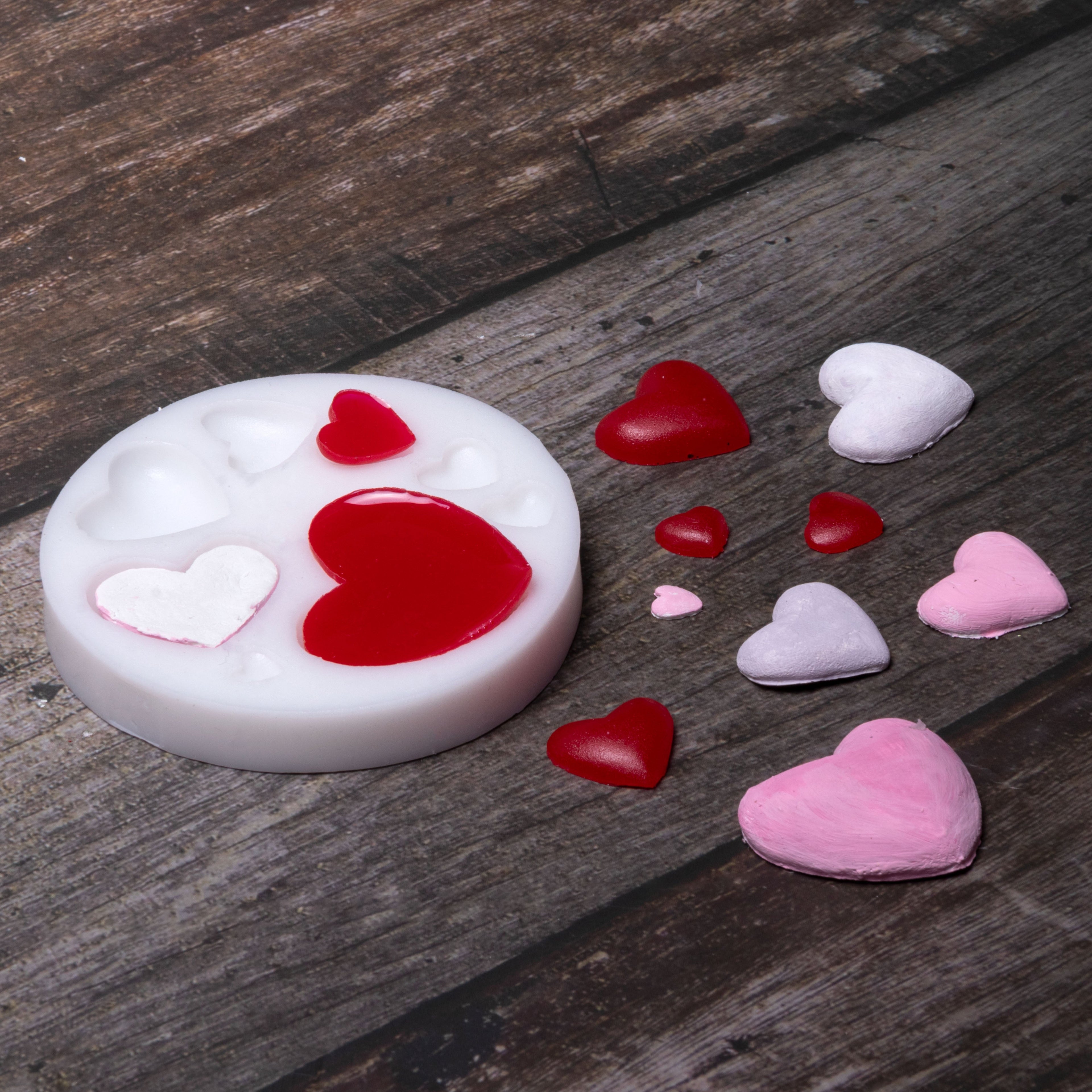 Silicone Mould Hearts 7.9 X 7.6 D-1.2 cm 1pc