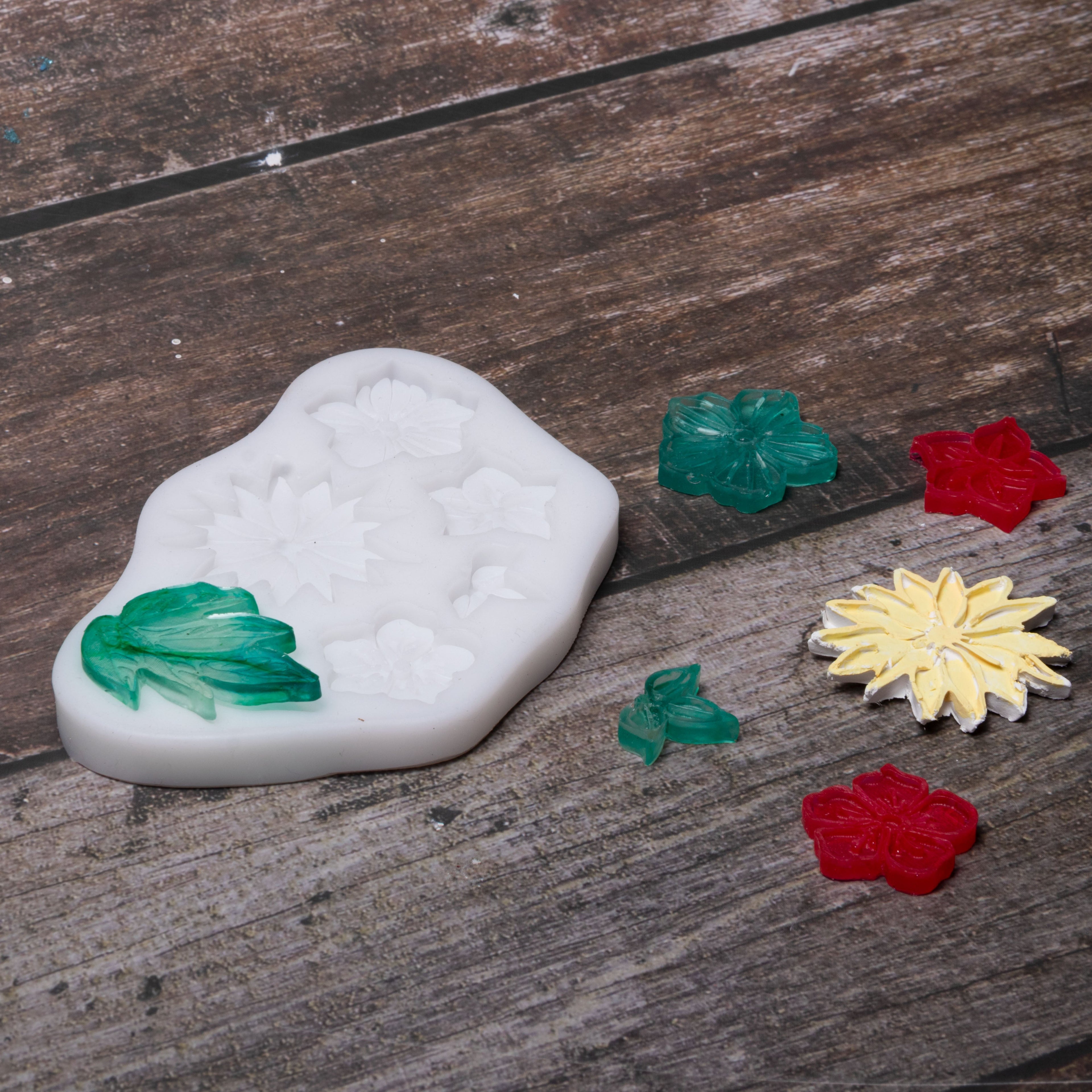 Silicone Mould Flowers & Leaves 10.8 X 6.9 D-1cm 1pc