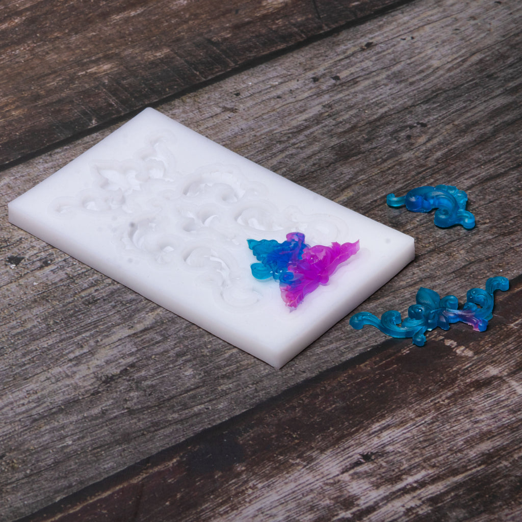 Silicone Mould Flourish Swirls 9.2 X 5.7 D-0.8cm 1pc