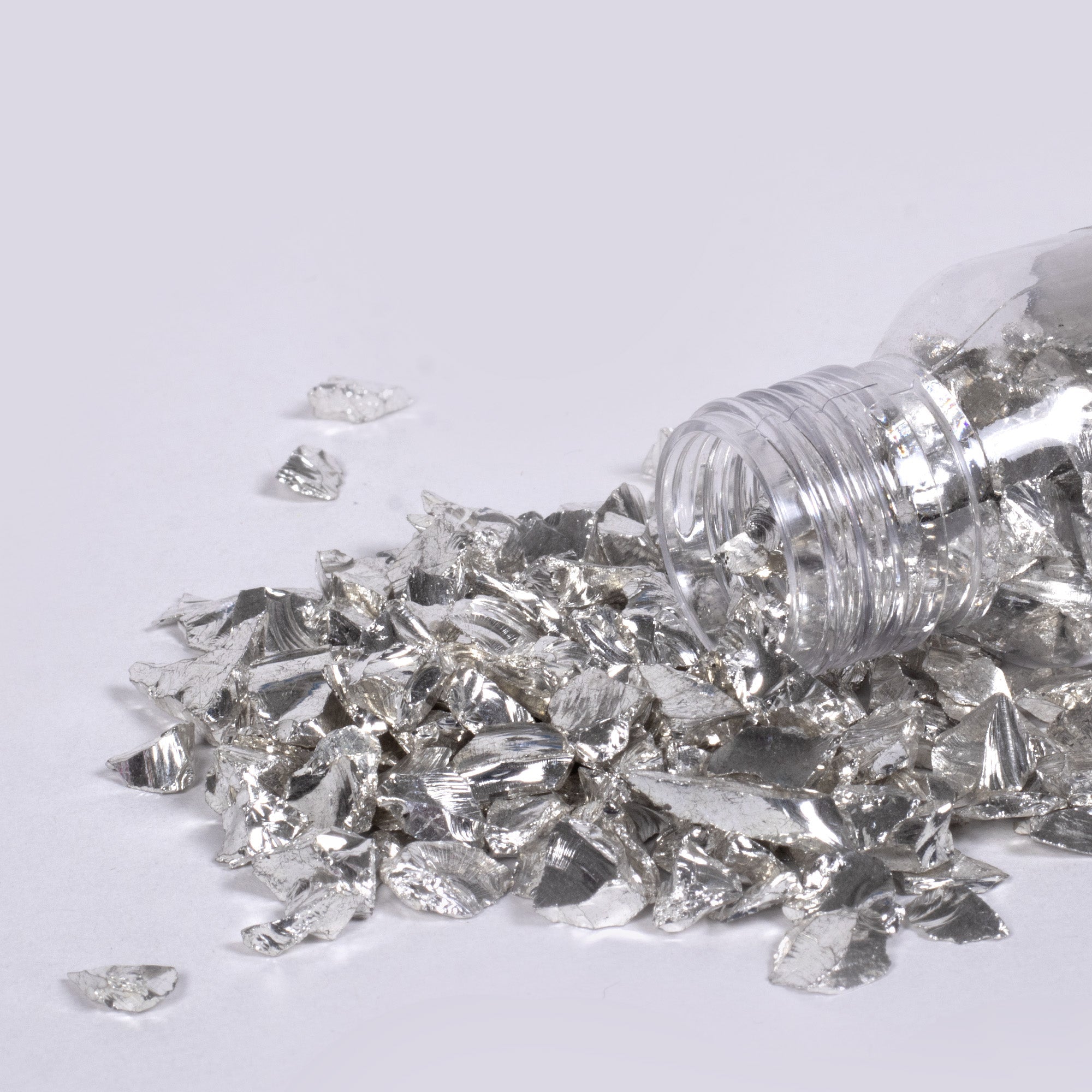 Crushed Glass Silver Nugget 6-9mm 75gm Bottle