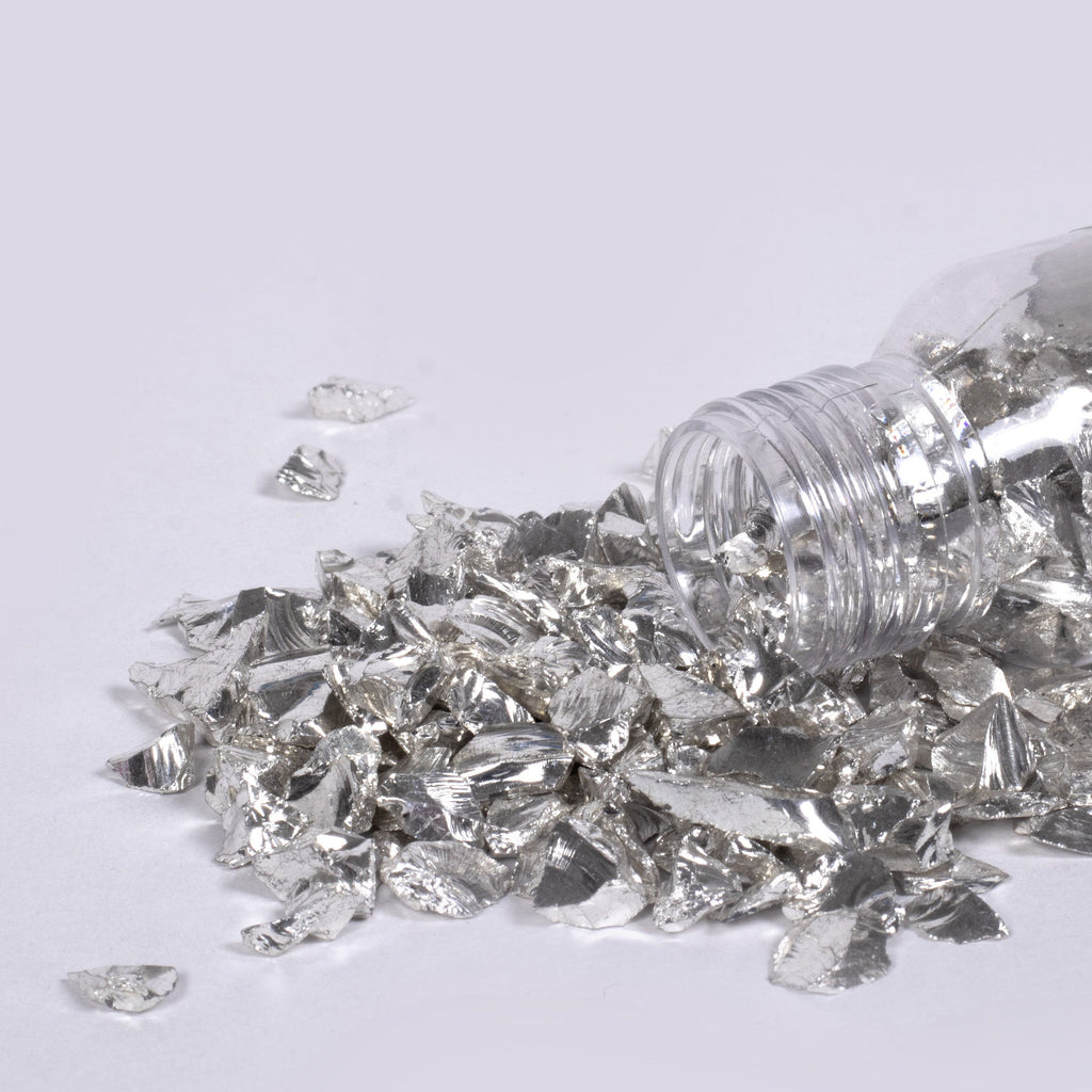 Crushed Glass Silver Nugget 6-9mm 75gm Bottle