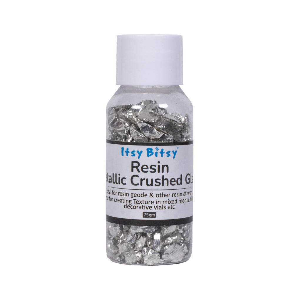 Crushed Glass Silver Nugget 6-9mm 75gm Bottle