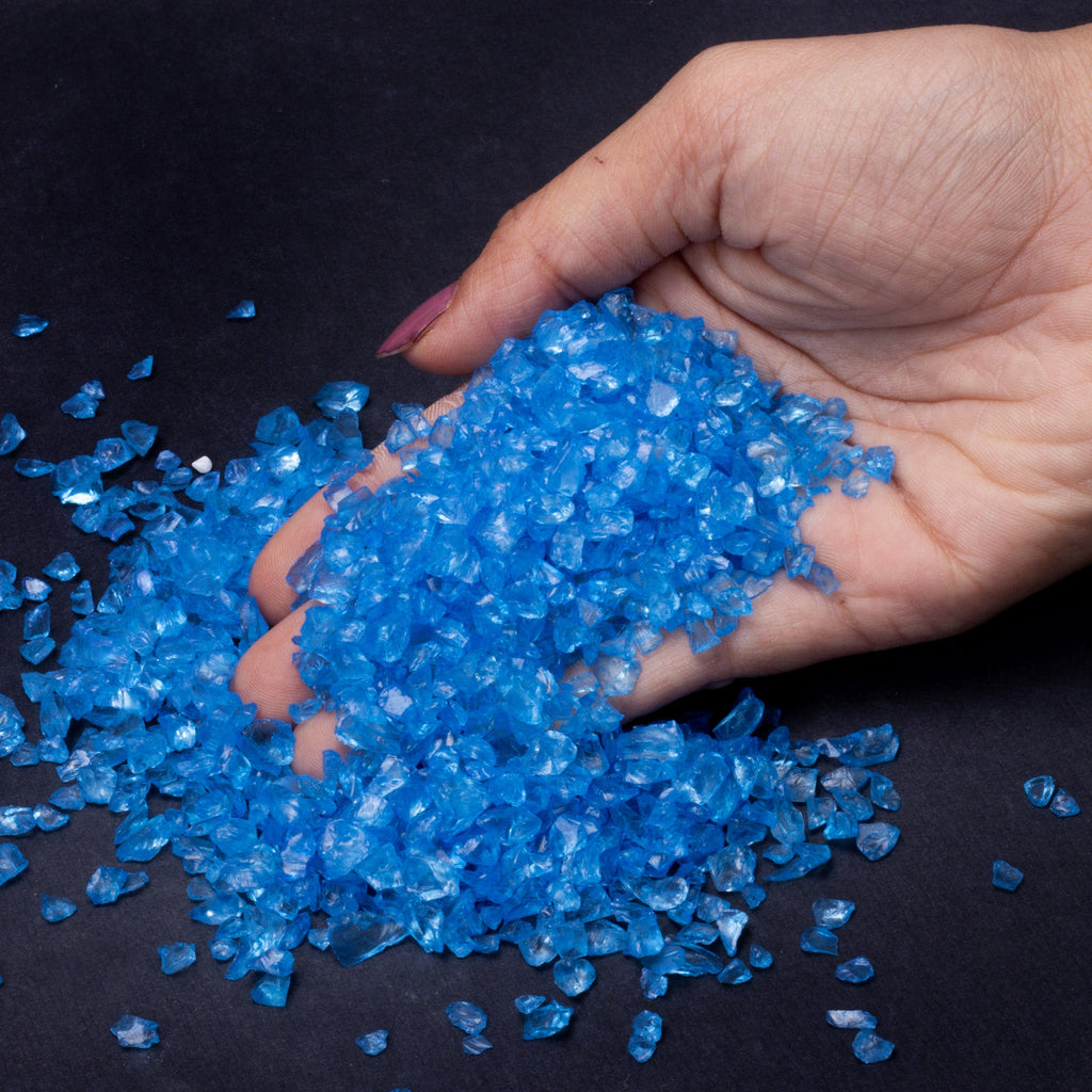 Crushed Glass Blue 2-3mm 80gm Bottle