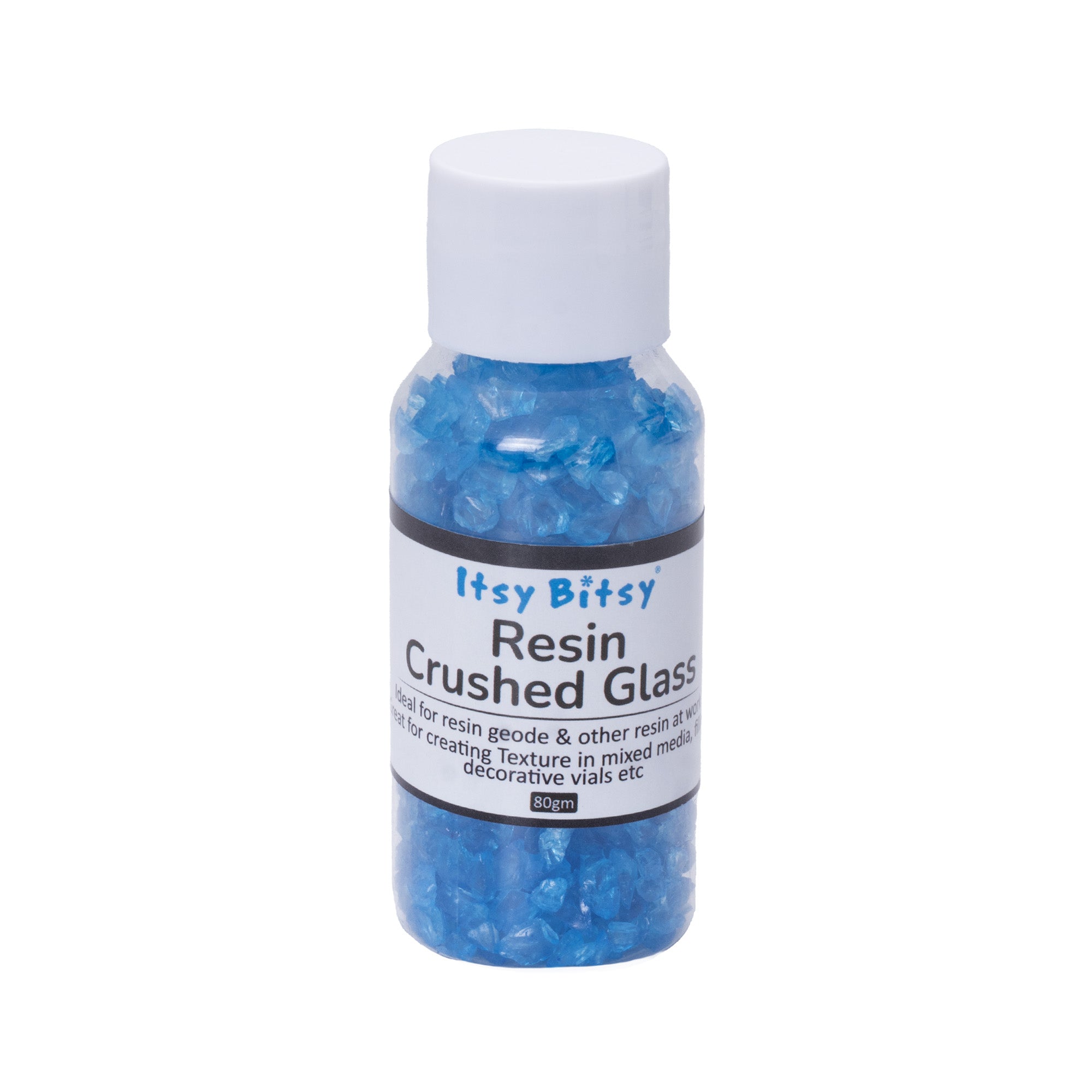 Crushed Glass Blue 2-3mm 80gm Bottle
