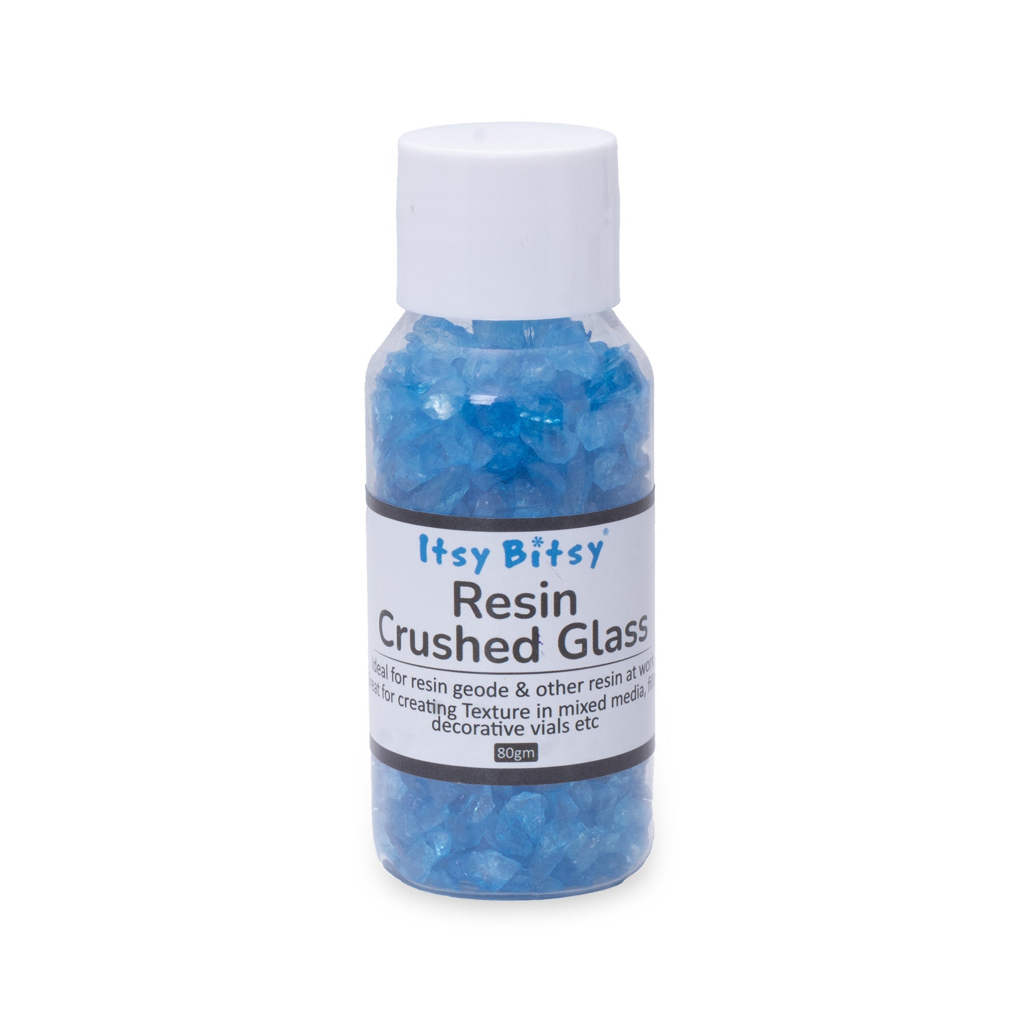Crushed Glass Blue 4-6mm 80gm Bottle