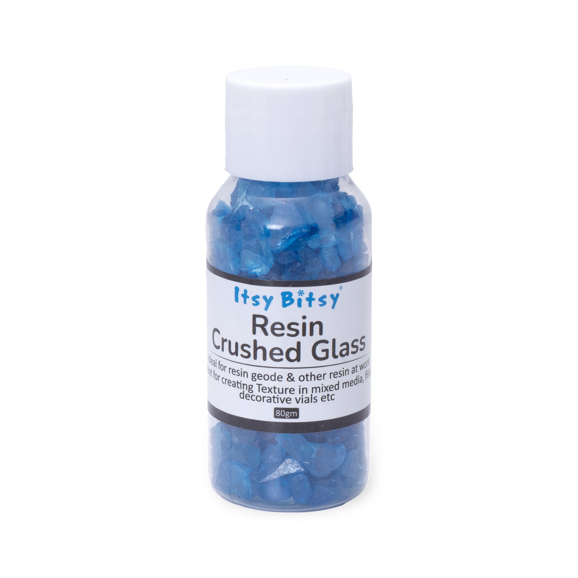 Crushed Glass Blue 6-9mm 80gm Bottle