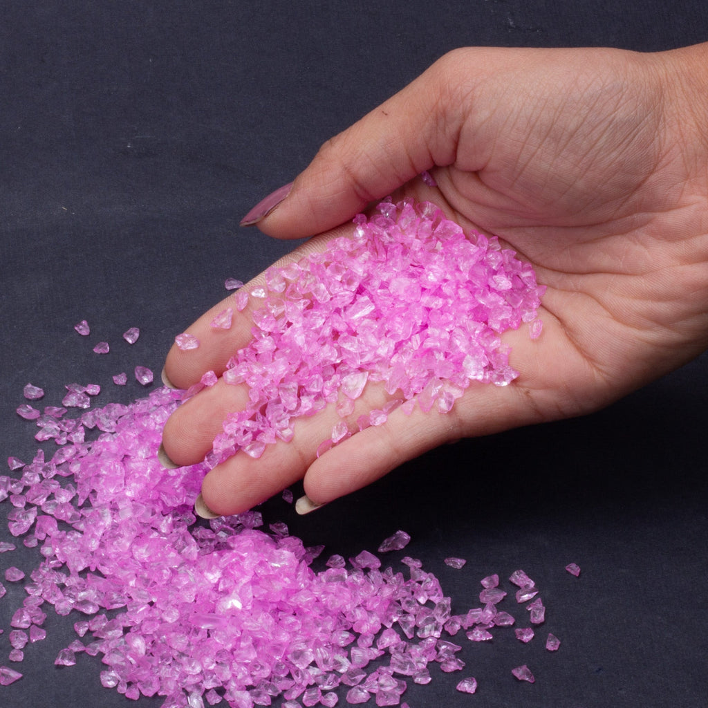Crushed Glass Pink 2-3mm 80gm Bottle