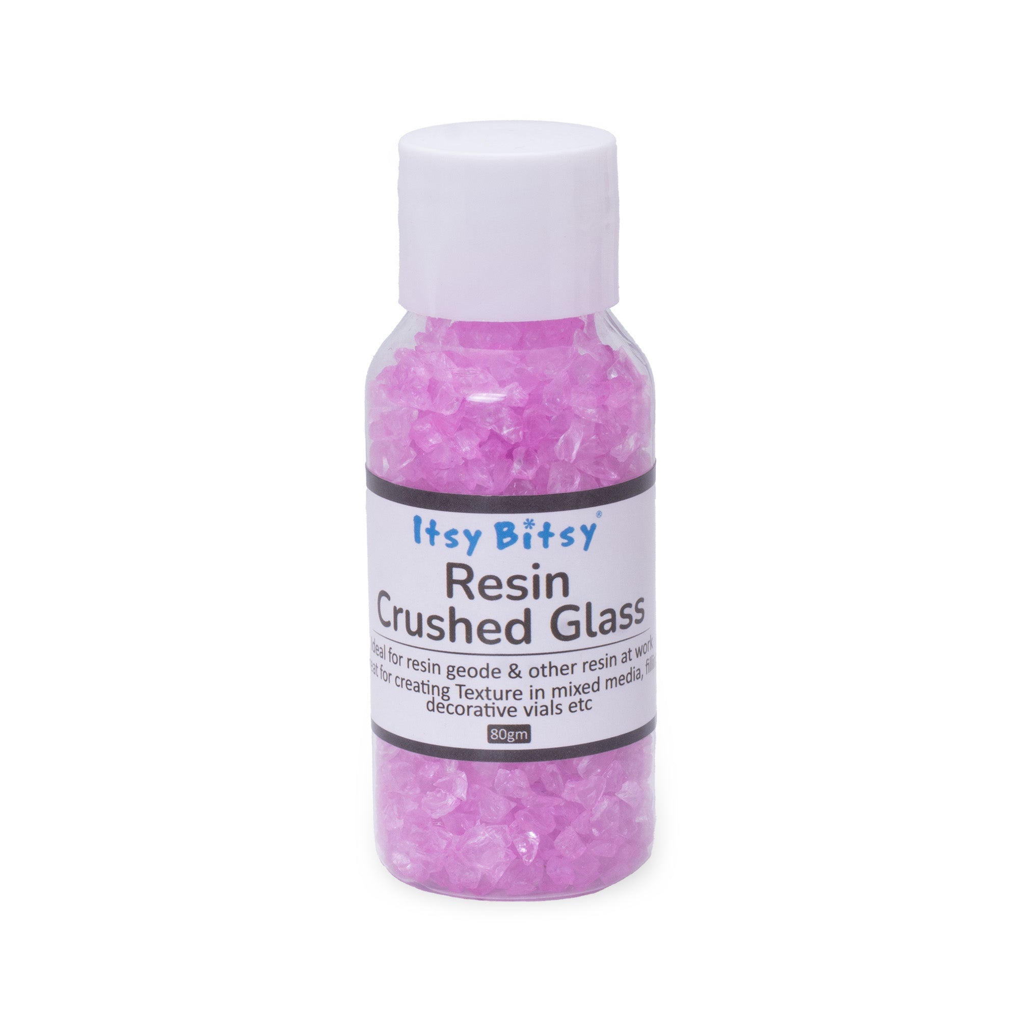 Crushed Glass Pink 2-3mm 80gm Bottle