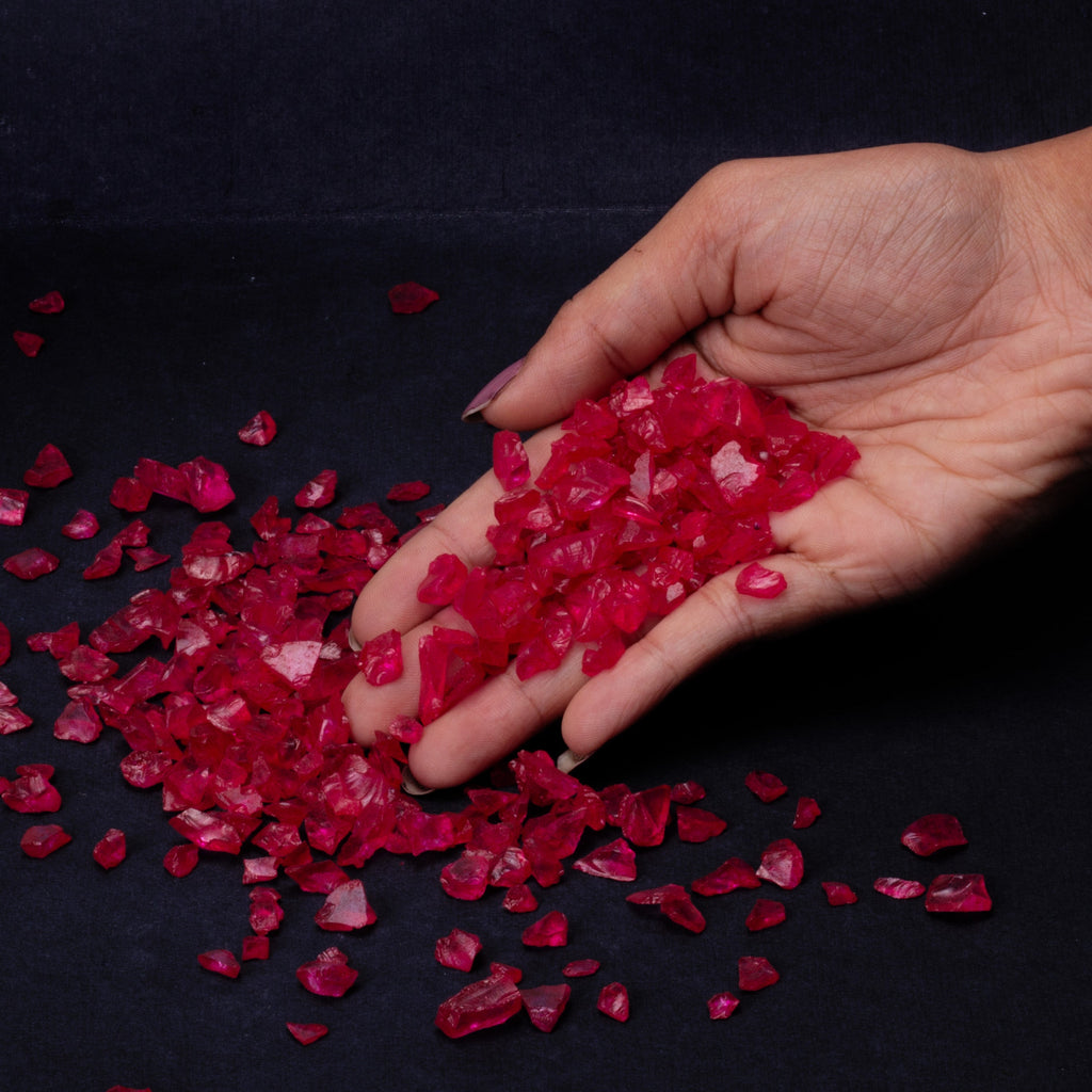 Crushed Glass Red 6-9mm 80gm Bottle