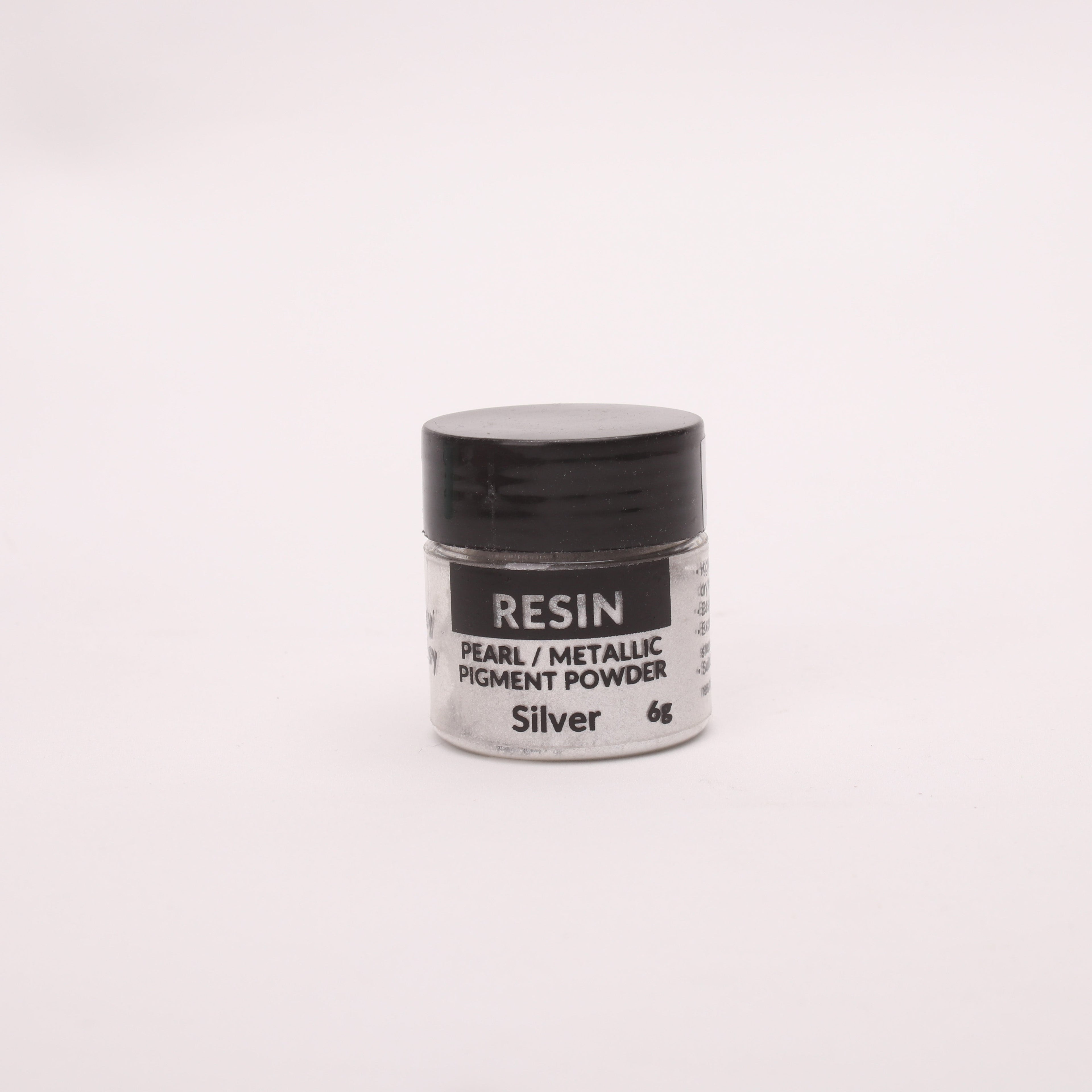 Resin Metallic Pigment Powder Silver 6gm Bottle