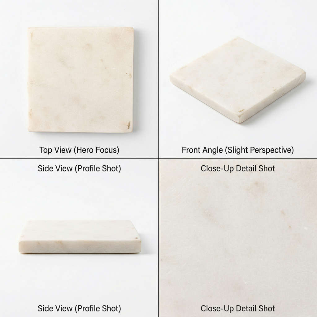 Marble Coaster Square 4Inch X 12mm Thick 1pc
