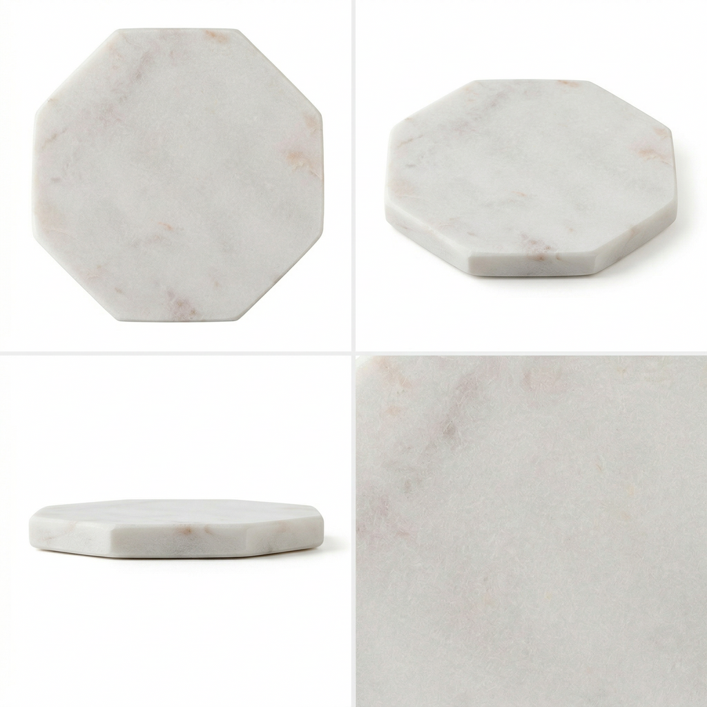 Marble Coaster Octagonal 4Inch X 12mm Thick 1pc