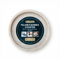 Marble Fillable Coaster Round 4Inch X 12mm 1pc