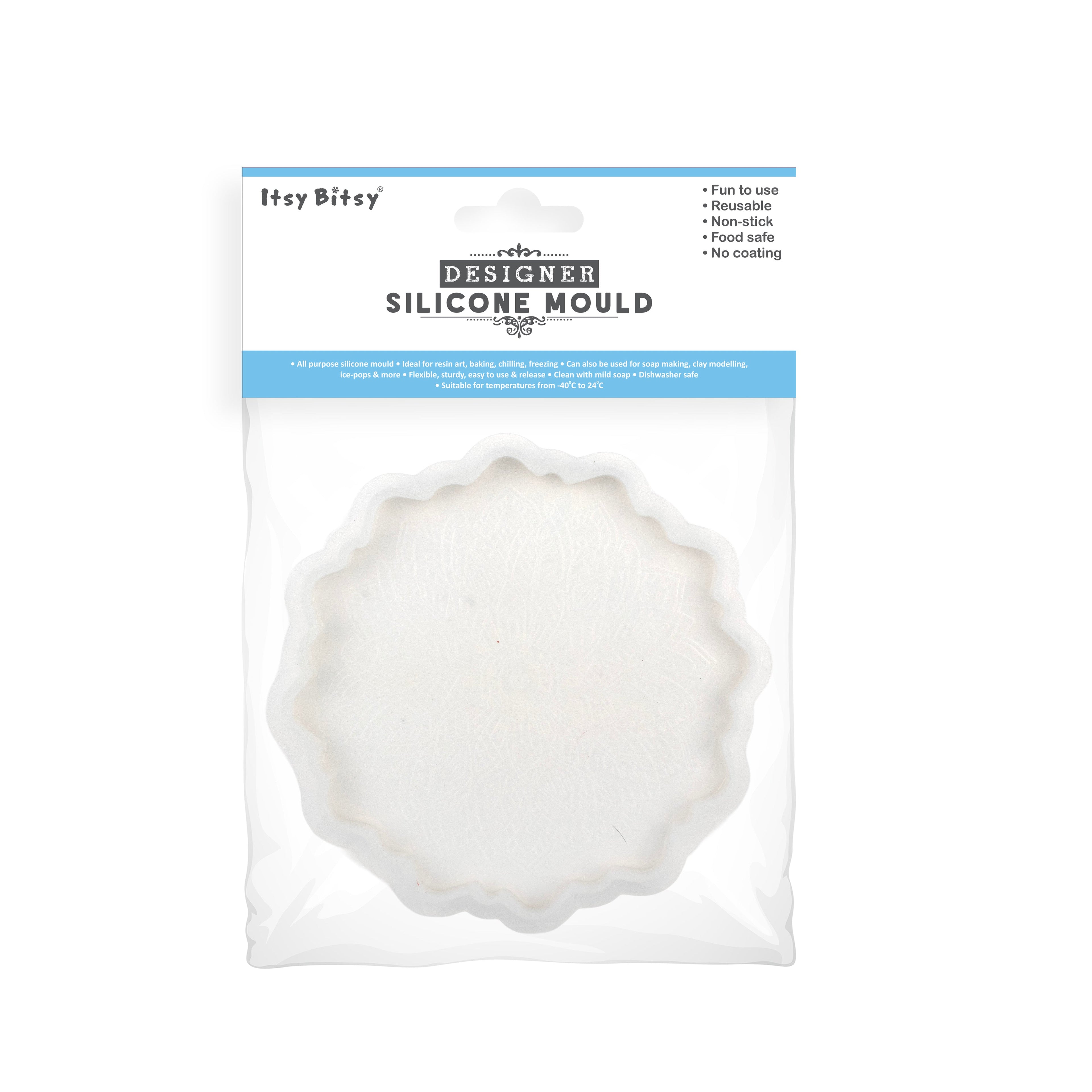 Silicone Mould Mandala Coaster Dia 4.5Inch X D8mm 1pc