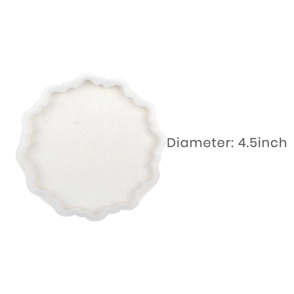 Silicone Mould Mandala Coaster Dia 4.5Inch X D8mm 1pc