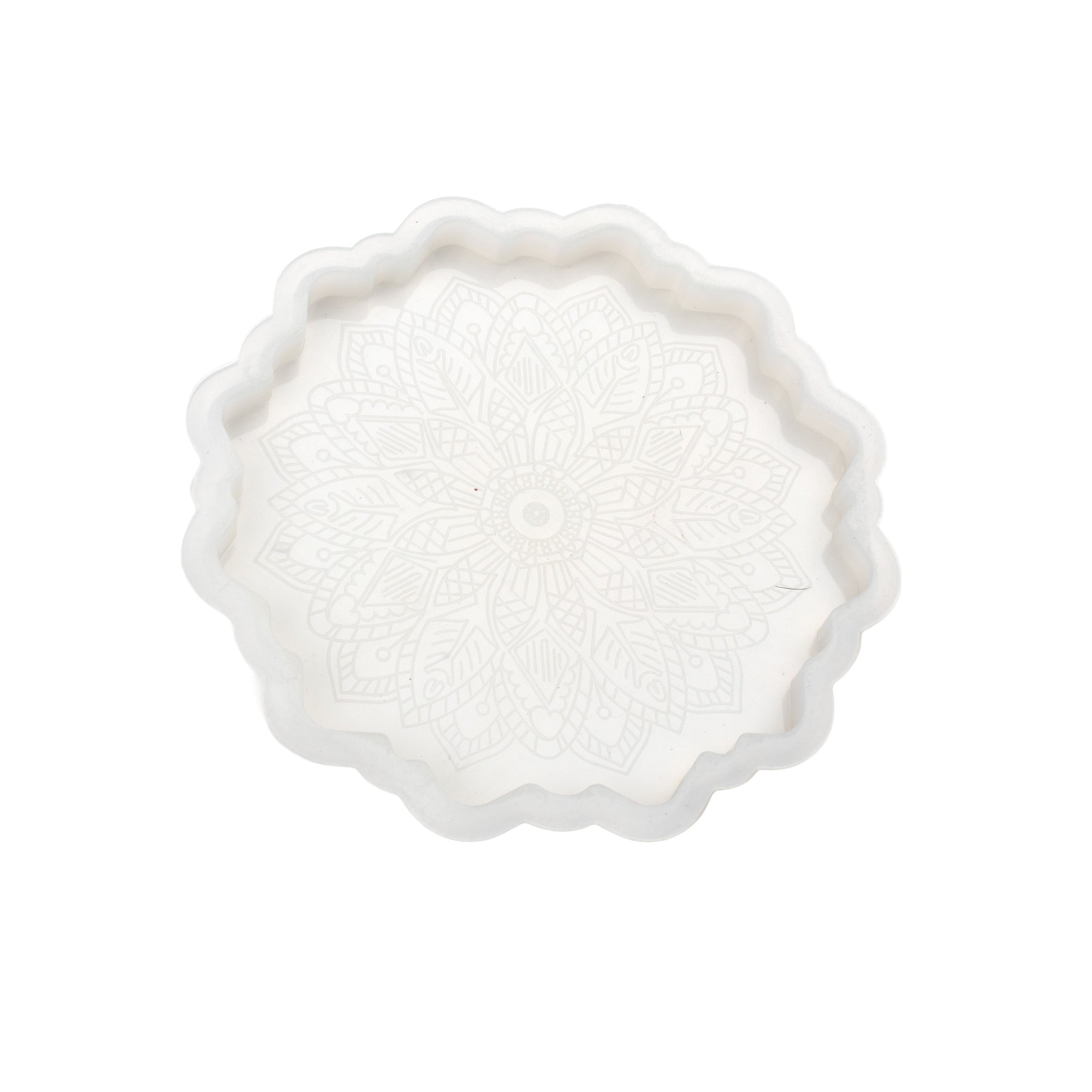 Silicone Mould Mandala Coaster Dia 4.5Inch X D8mm 1pc