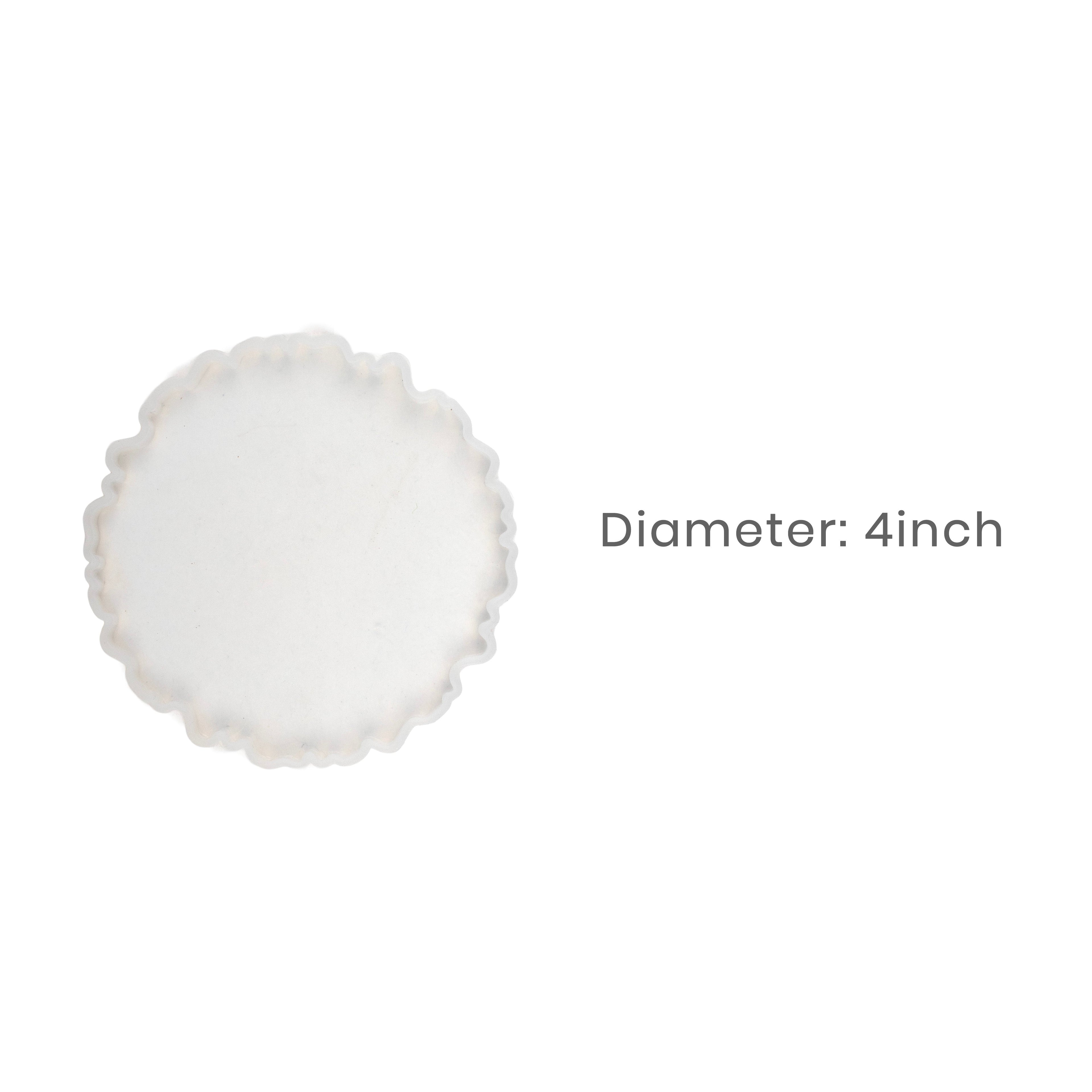 Silicone Mould Agate Coaster wavy edge 4Inch X D7mm 1pc