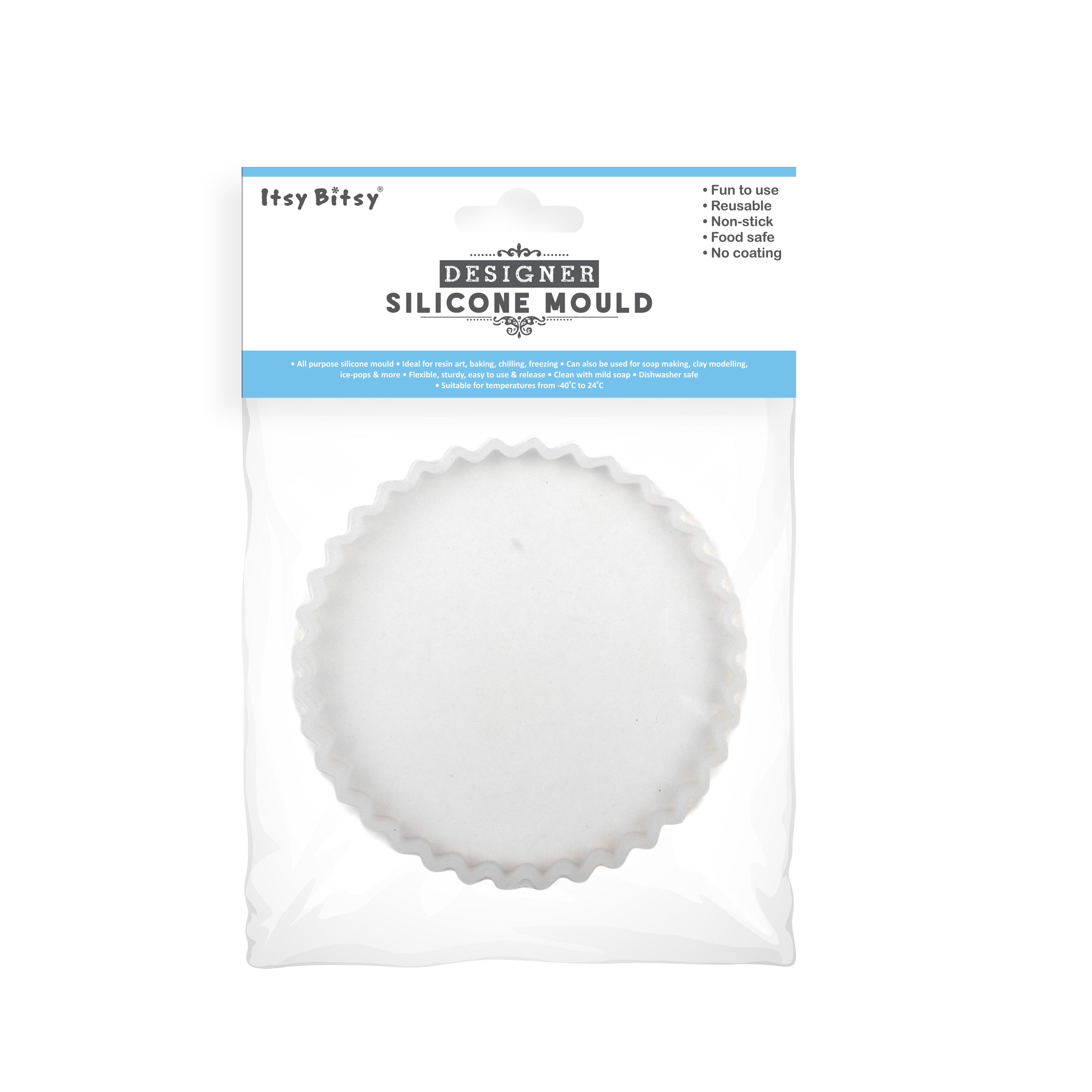 Silicone Mould Crinkle Edge Oval Coaster 4Inch X D7mm 1pc