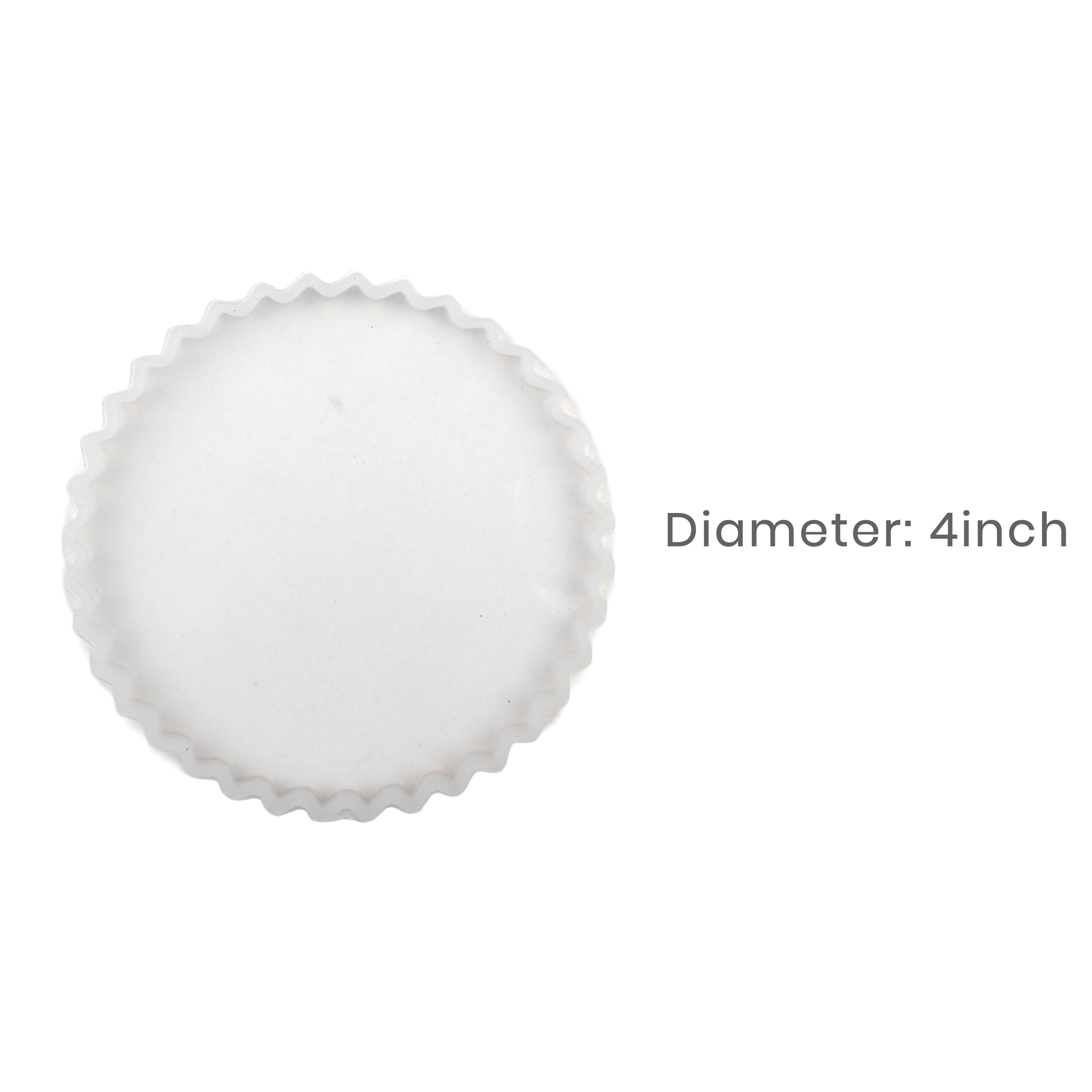 Silicone Mould Crinkle Edge Oval Coaster 4Inch X D7mm 1pc