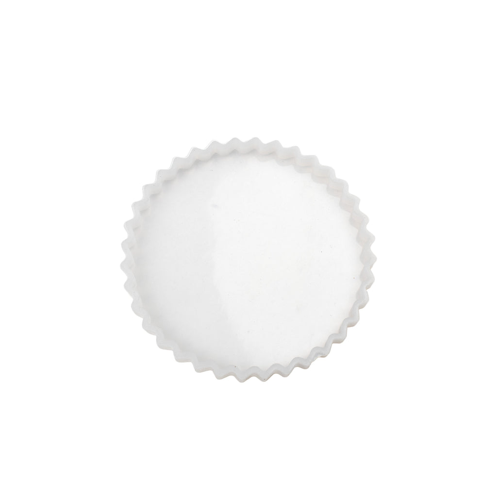 Silicone Mould Crinkle Edge Oval Coaster 4Inch X D7mm 1pc