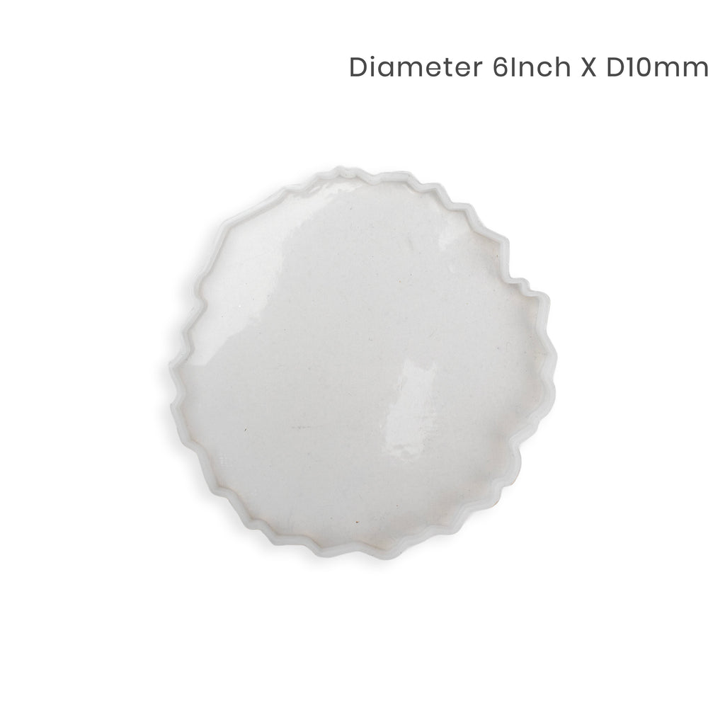 Silicone Mould Agate Coaster wavy edge 6Inch X D10mm 1pc