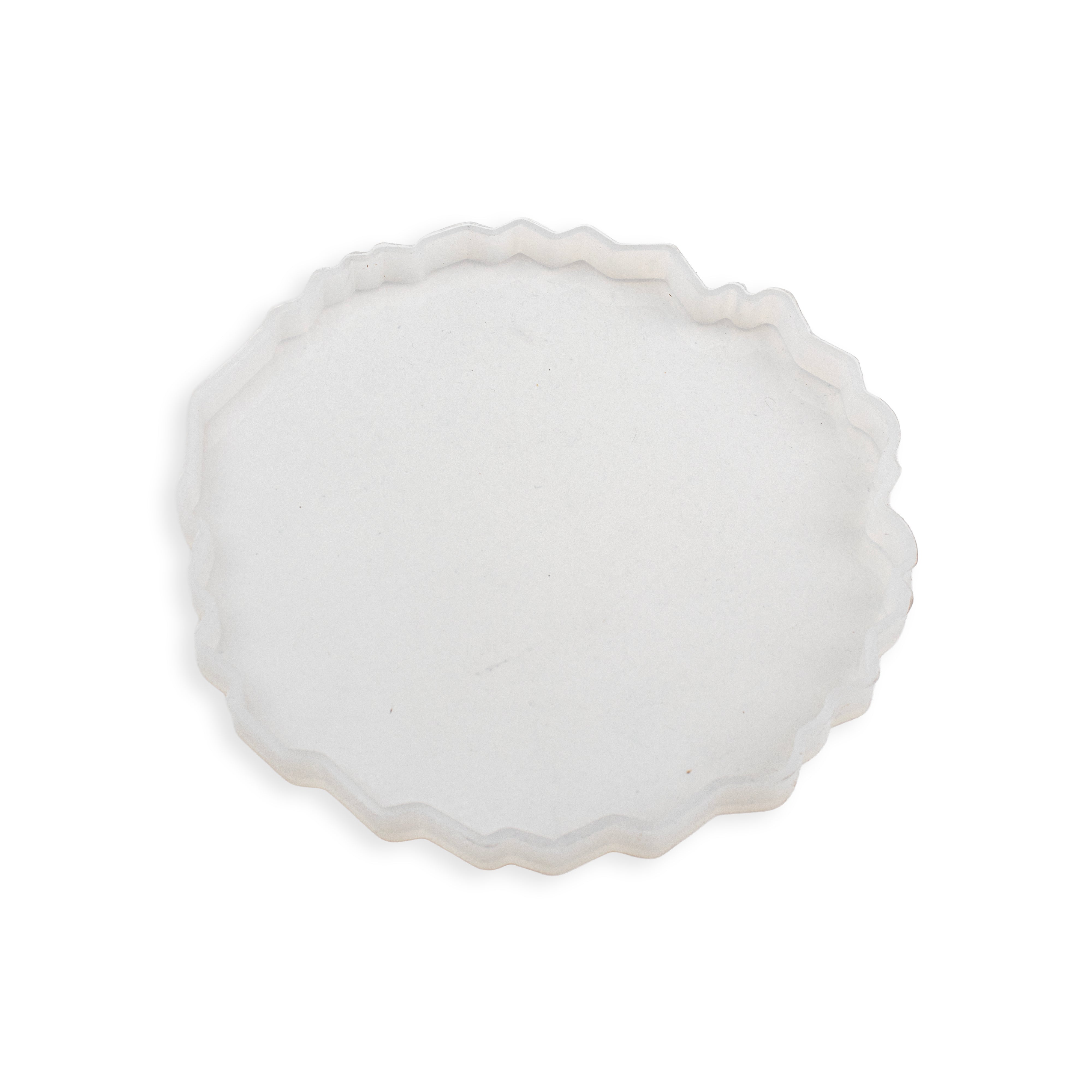 Silicone Mould Agate Coaster wavy edge 6Inch X D10mm 1pc