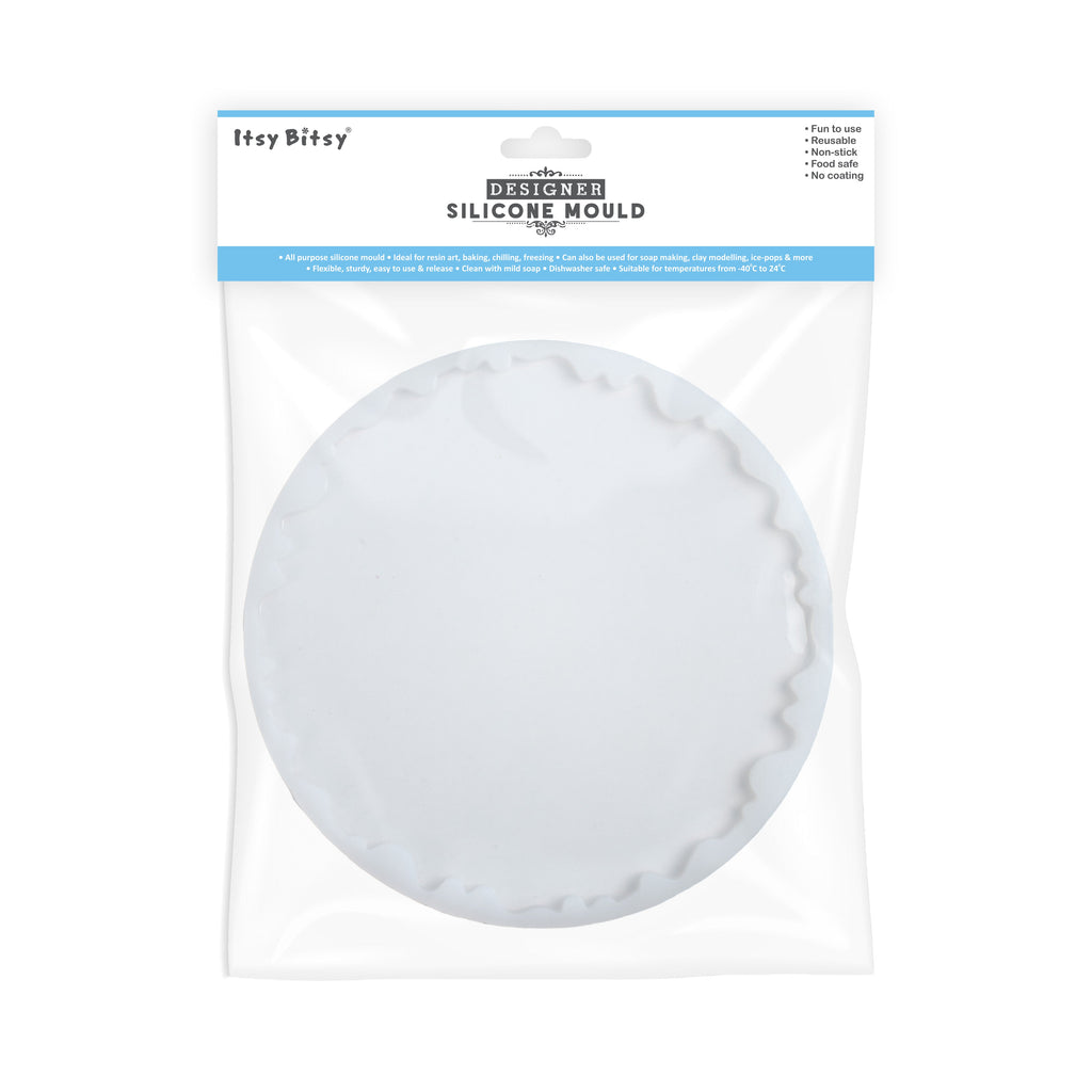 Silicone Mould Agate Coaster wavy edge 8Inch X D8mm 1pc