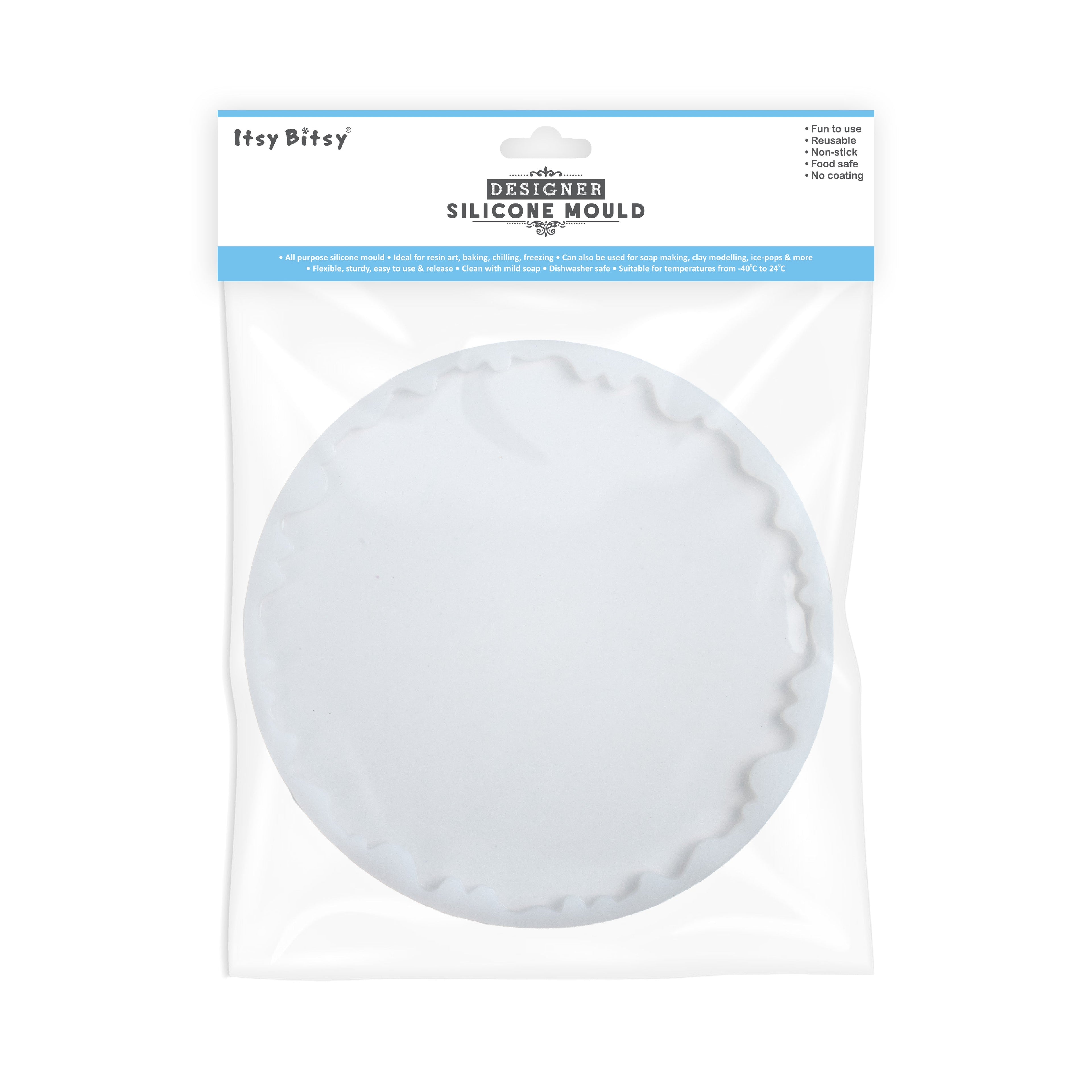 Silicone Mould Agate Coaster wavy edge 8Inch X D8mm 1pc