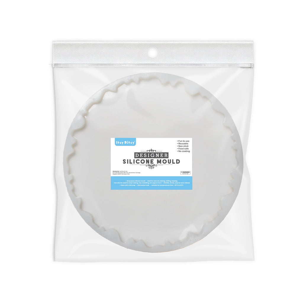 Silicone Mould Agate Coaster wavy edge 12Inch X D15mm 1pc