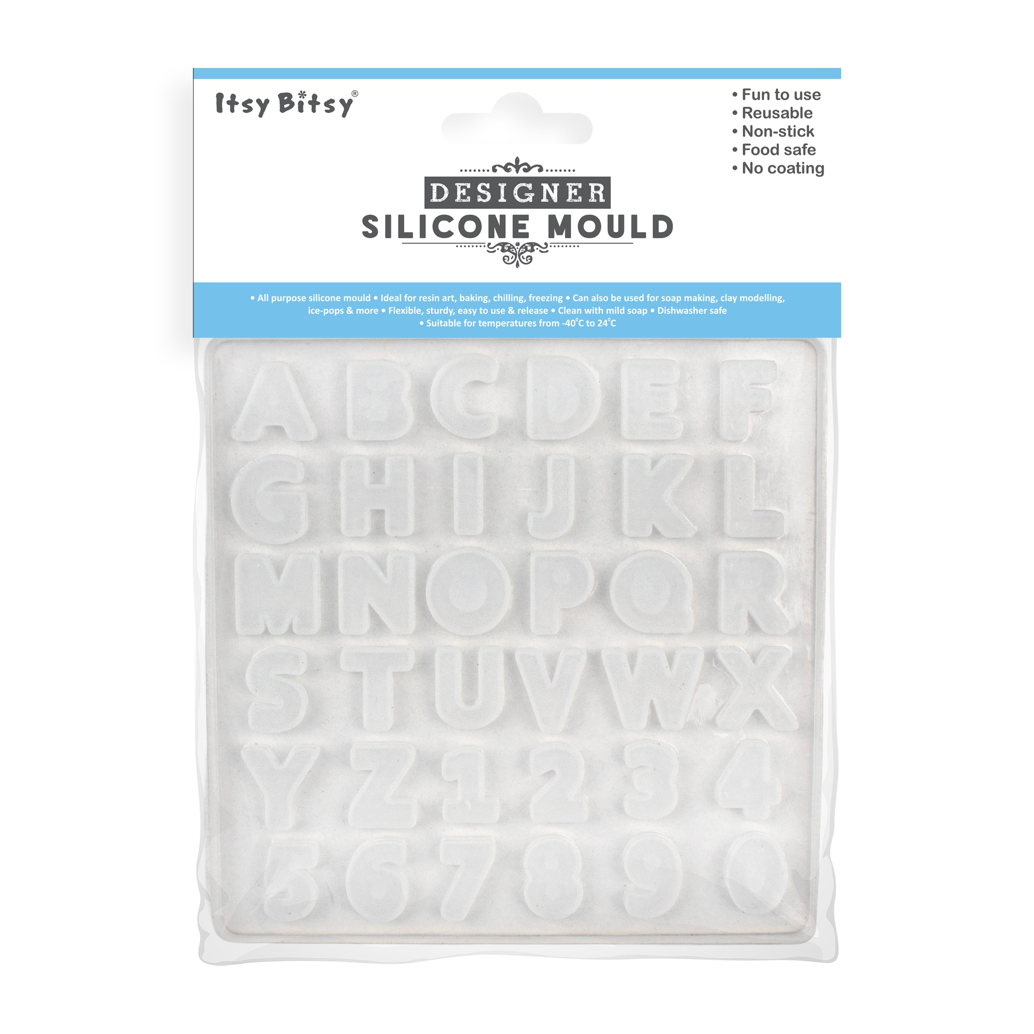Silicone Mould Alphabet and Numbers 5.5Inch X D3mm 1pc