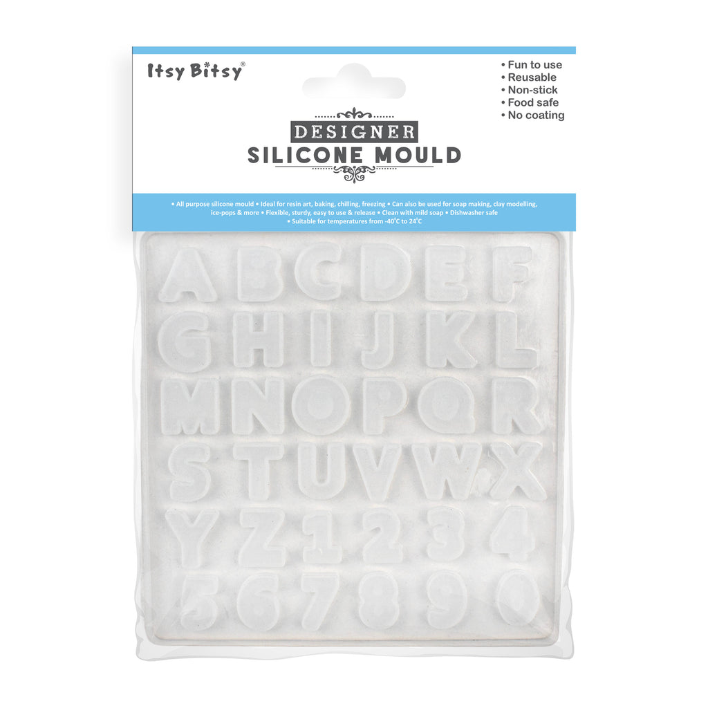 Silicone Mould Alphabet and Numbers 5.5Inch X D3mm 1pc