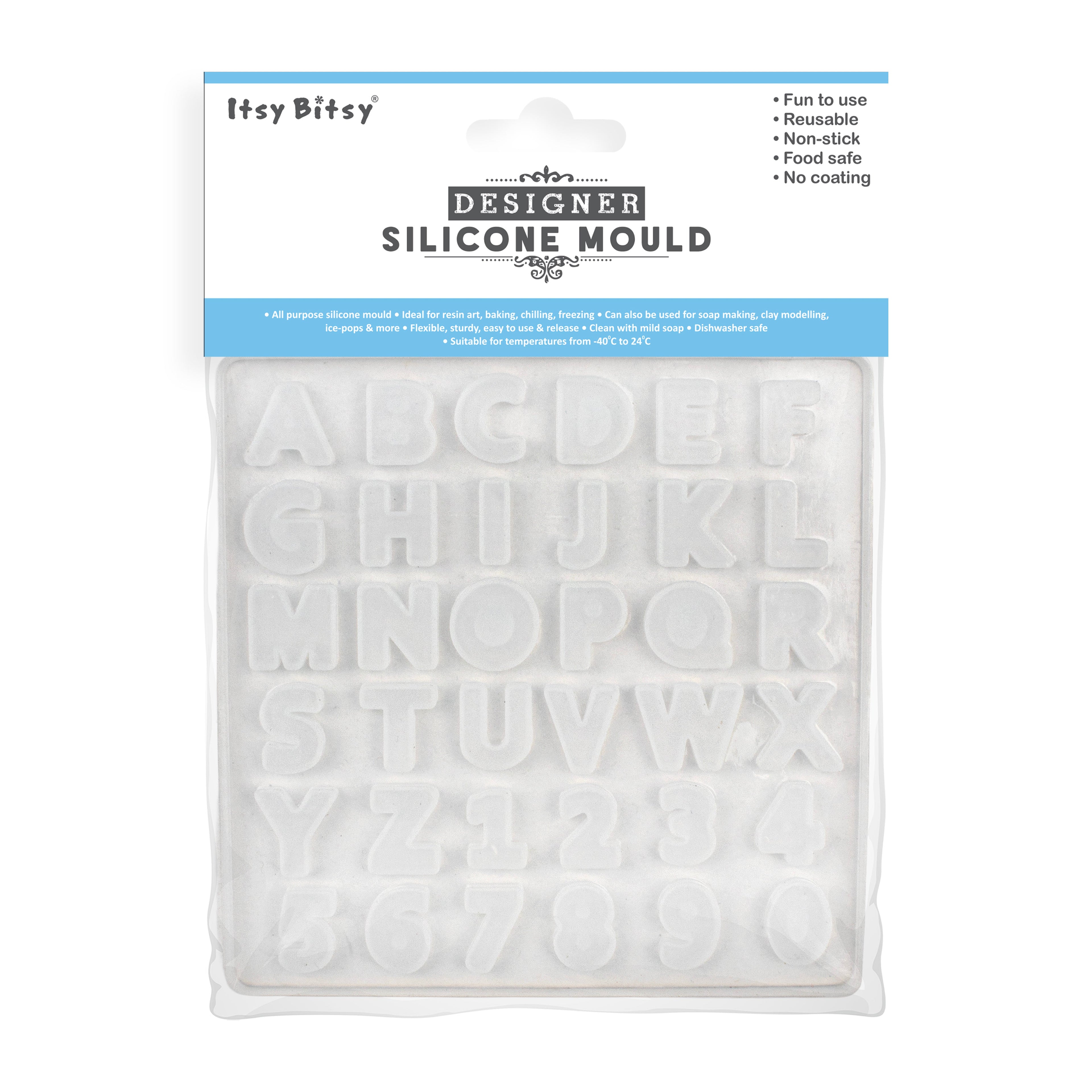 Silicone Mould Alphabet and Numbers 5.5Inch X D3mm 1pc