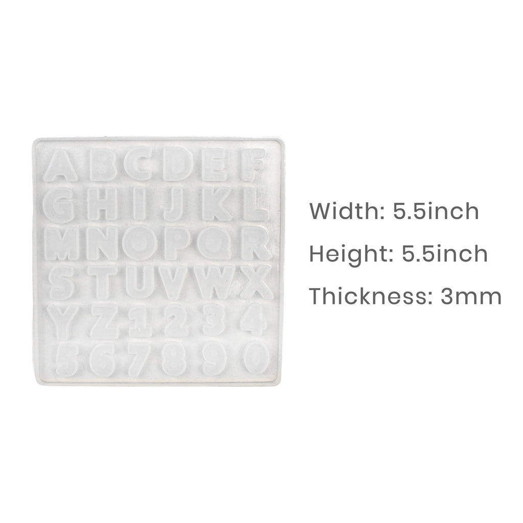 Silicone Mould Alphabet and Numbers 5.5Inch X D3mm 1pc