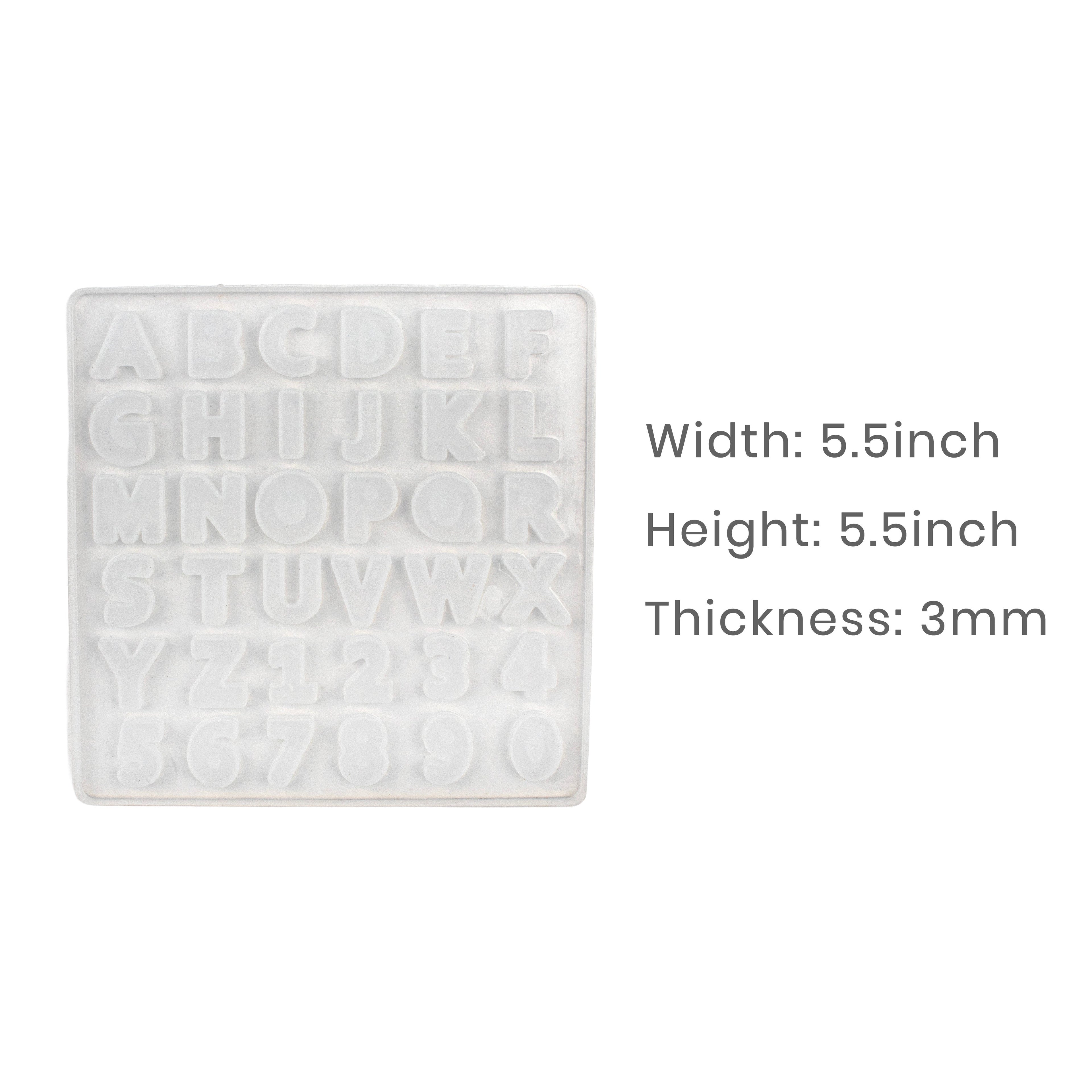 Silicone Mould Alphabet and Numbers 5.5Inch X D3mm 1pc