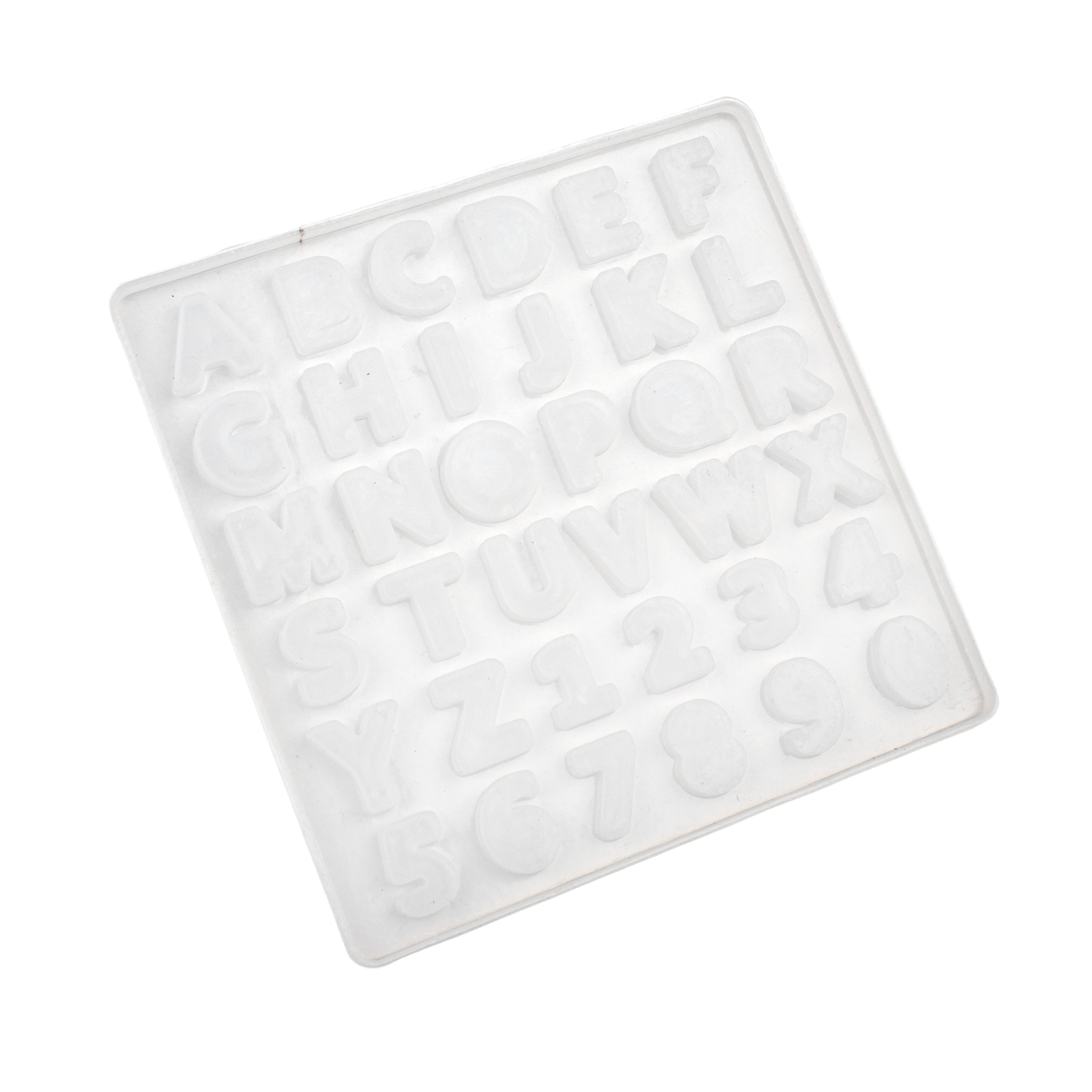 Silicone Mould Alphabet and Numbers 5.5Inch X D3mm 1pc