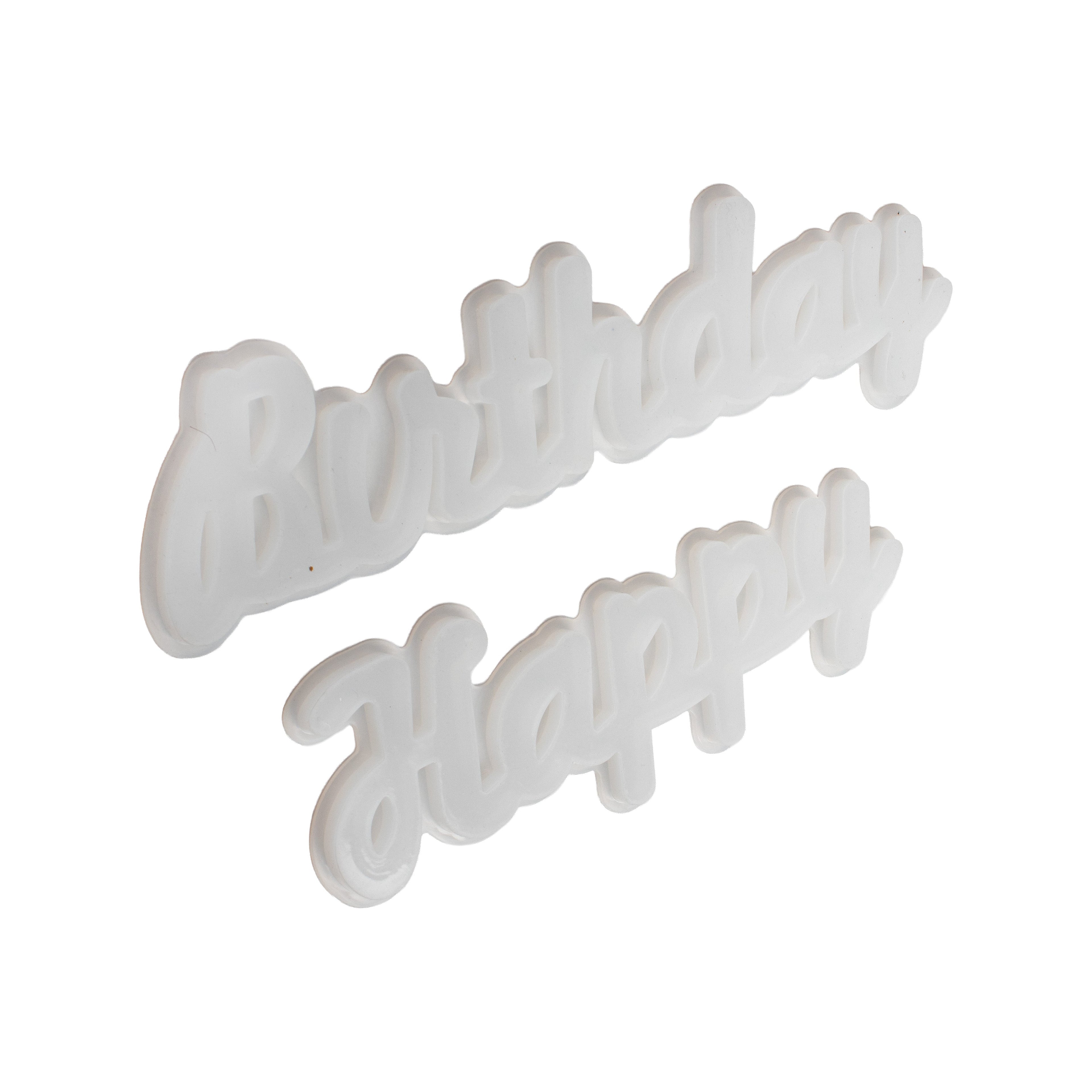 Silicone Mould Happy Birthday 23 X 9cm X D8mm X 30 X 8cm X D8mm 1pc