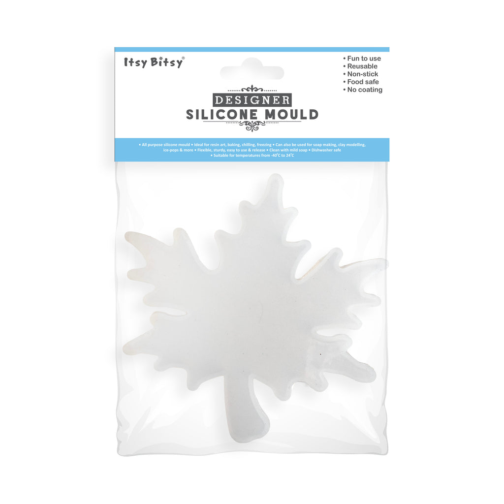 Silicone Mould Leaf Zigzag Coaster 4Inch X D6mm 1pc
