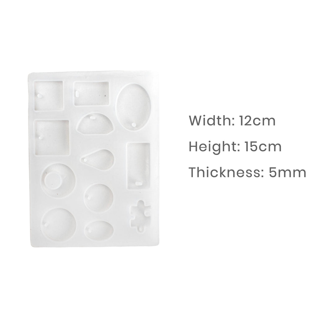 Silicone Mould Earrings and pendants 12 Cavity 15 X 12cm X D5mm 1pc