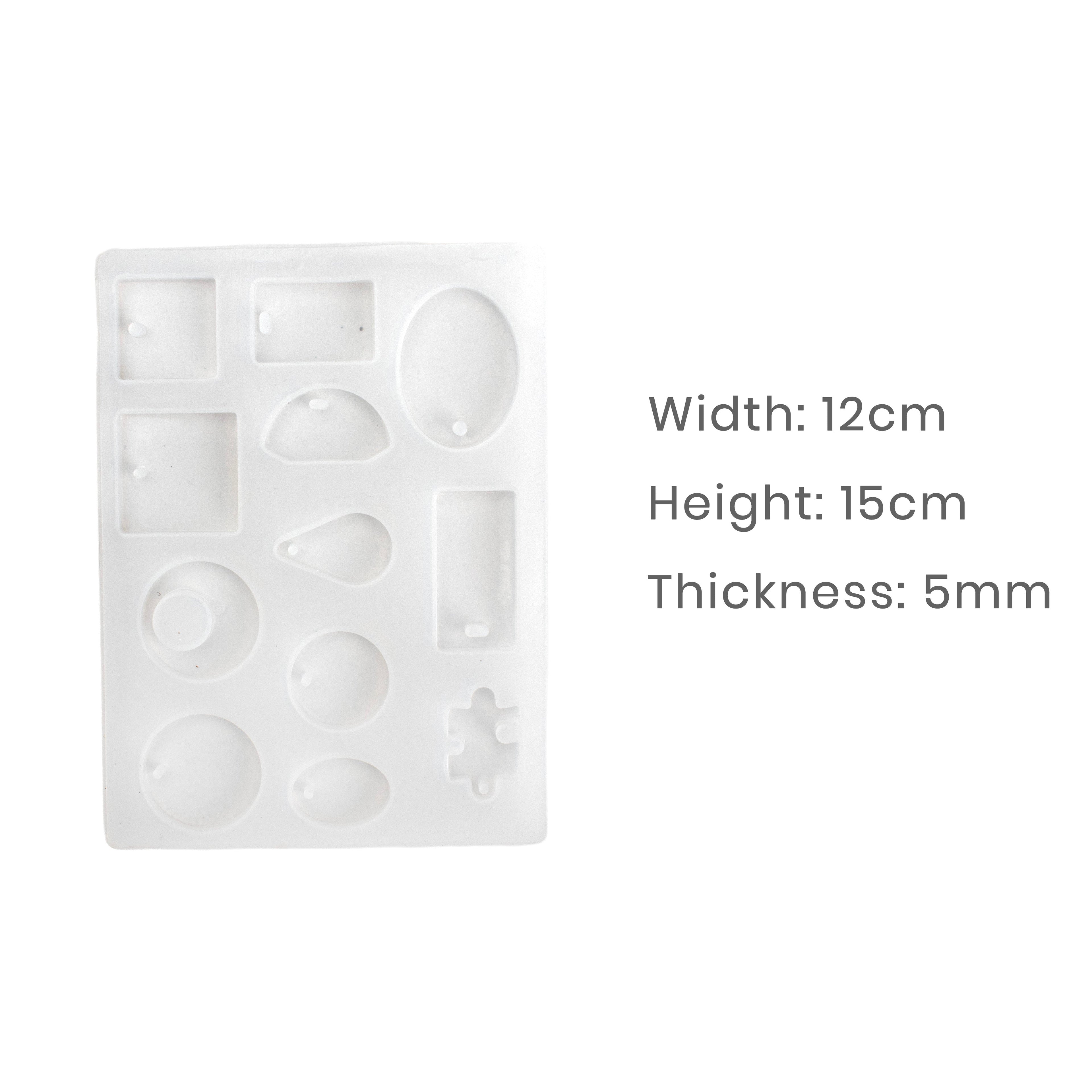 Silicone Mould Earrings and pendants 12 Cavity 15 X 12cm X D5mm 1pc