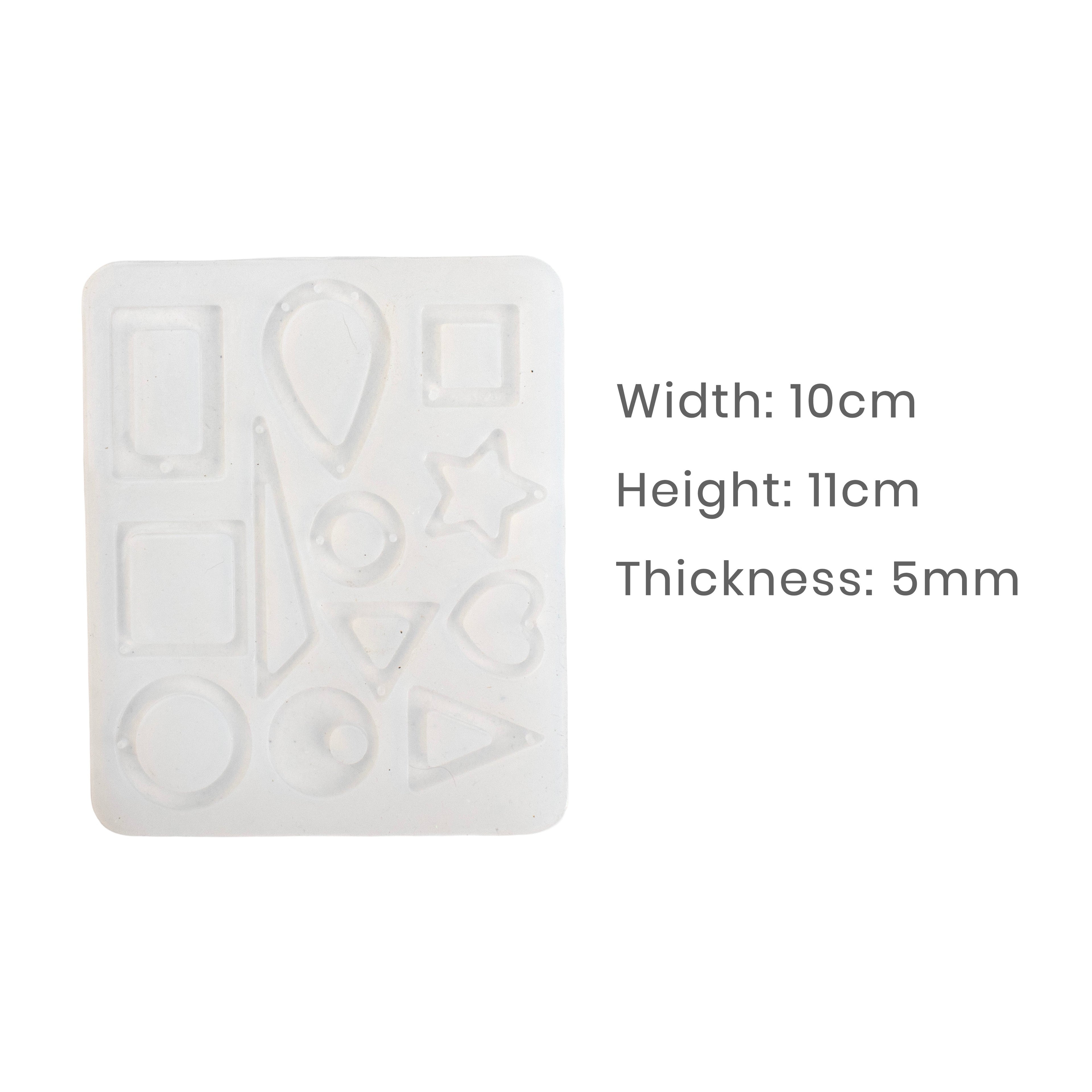Silicone Mould Earrings and pendants 12 Cavity 10 X 11cm X D5mm 1pc